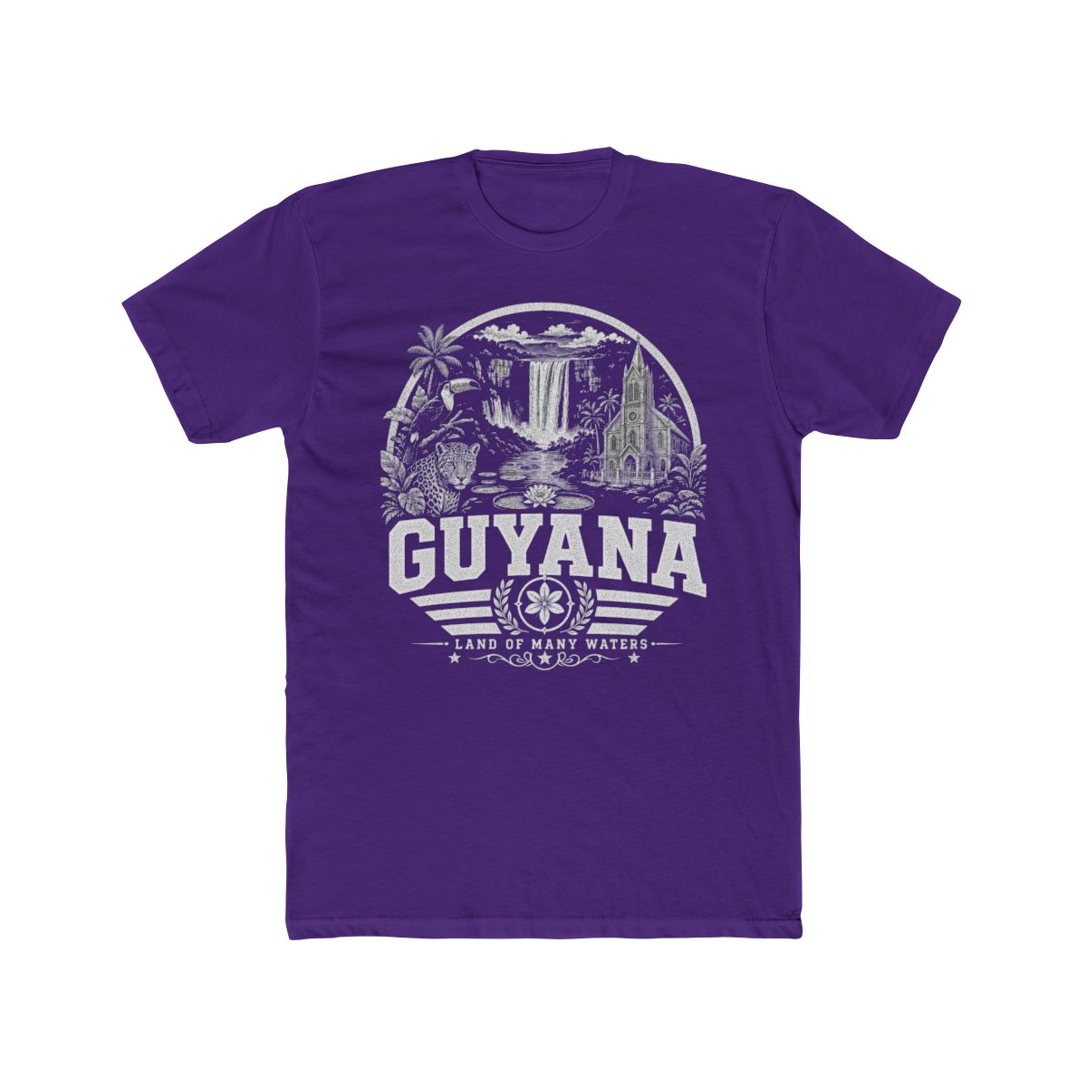 Guyana Men's Tee — Solid Purple Rush