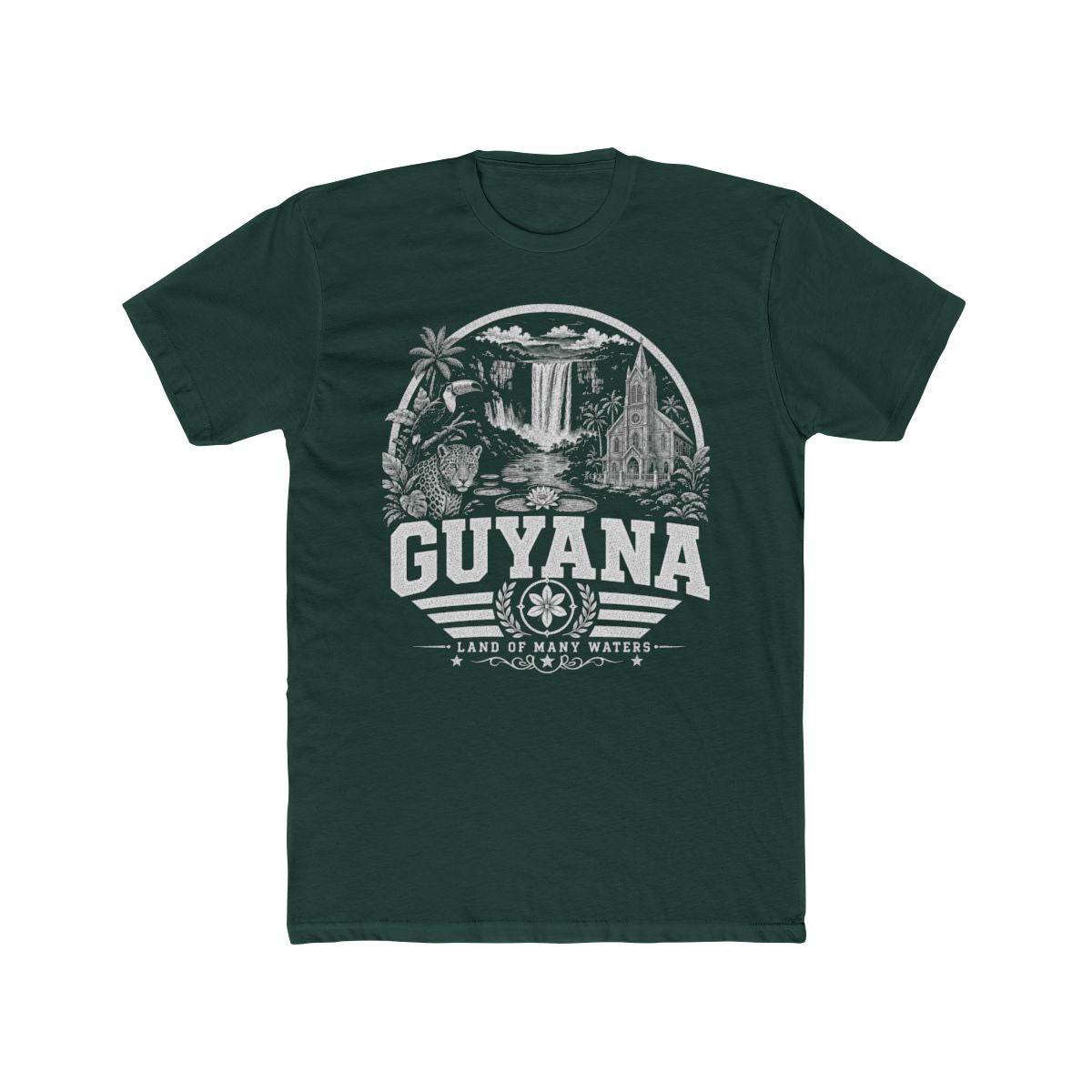 Guyana Men's Tee — Solid Forest Green