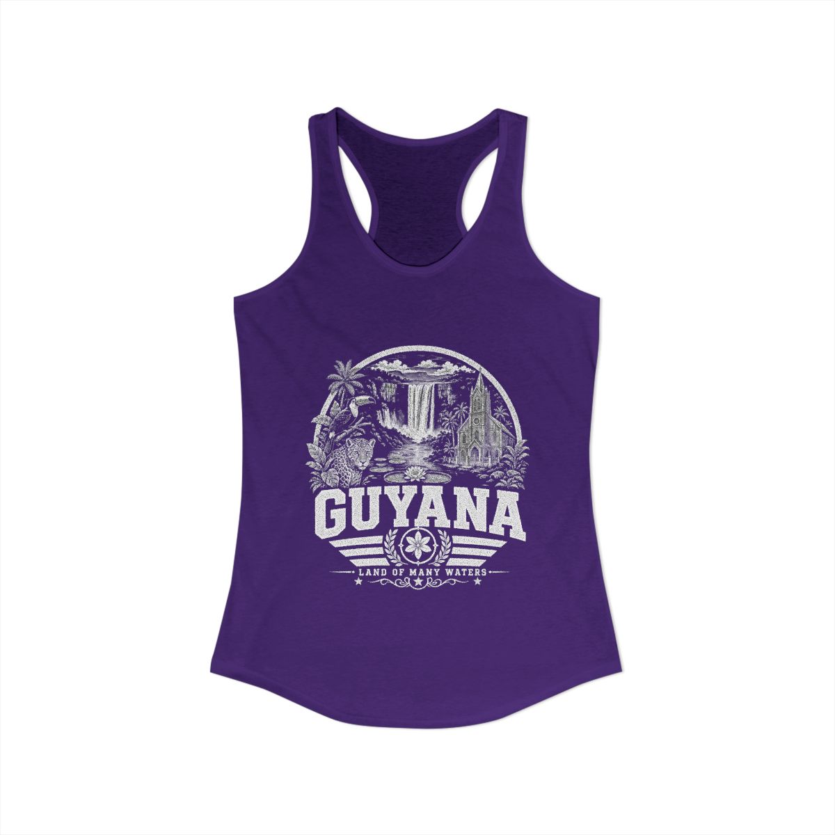 Guyana Women's Tank Top — Solid Purple Rush (front)