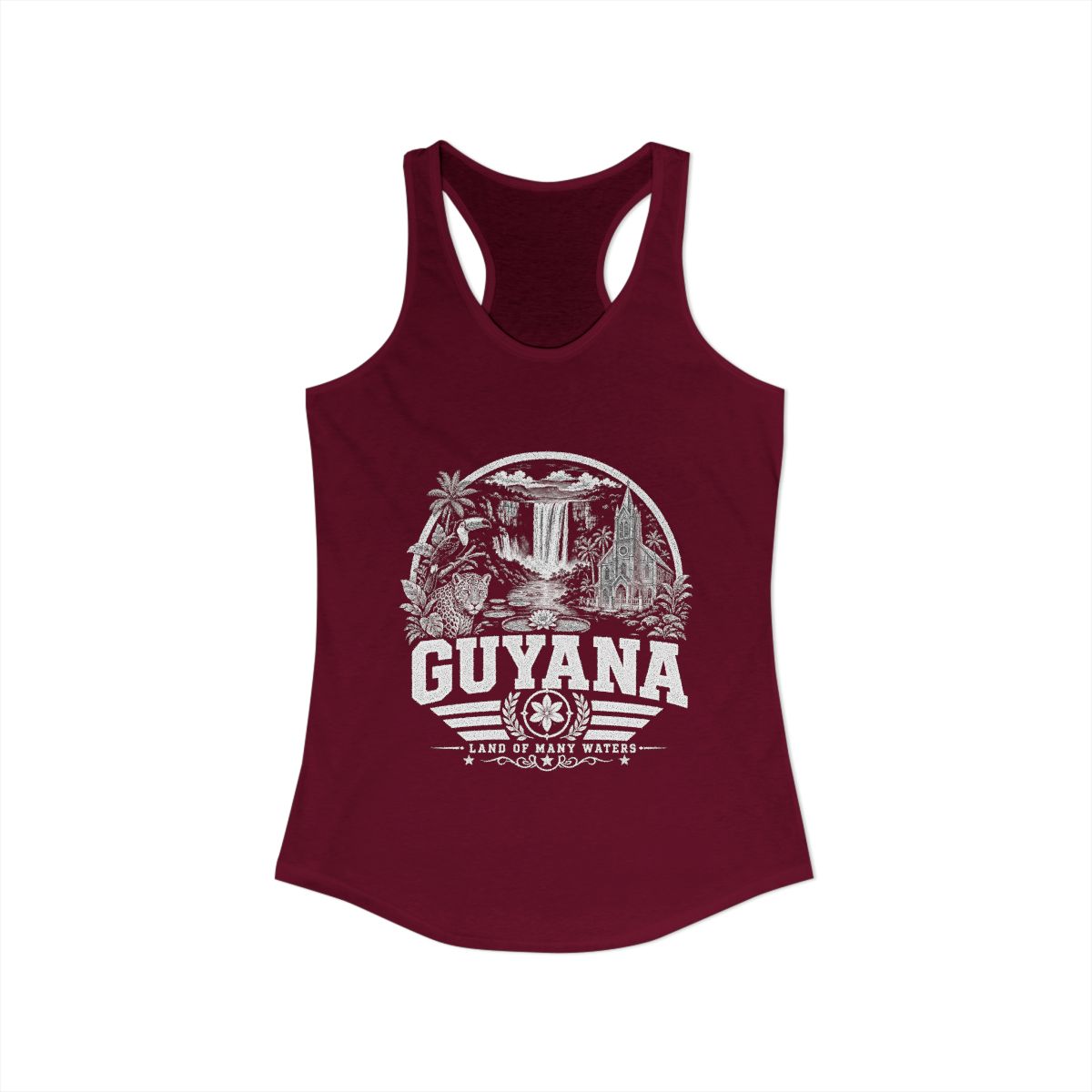 Guyana Women's Tank Top — Solid Cardinal Red (front)