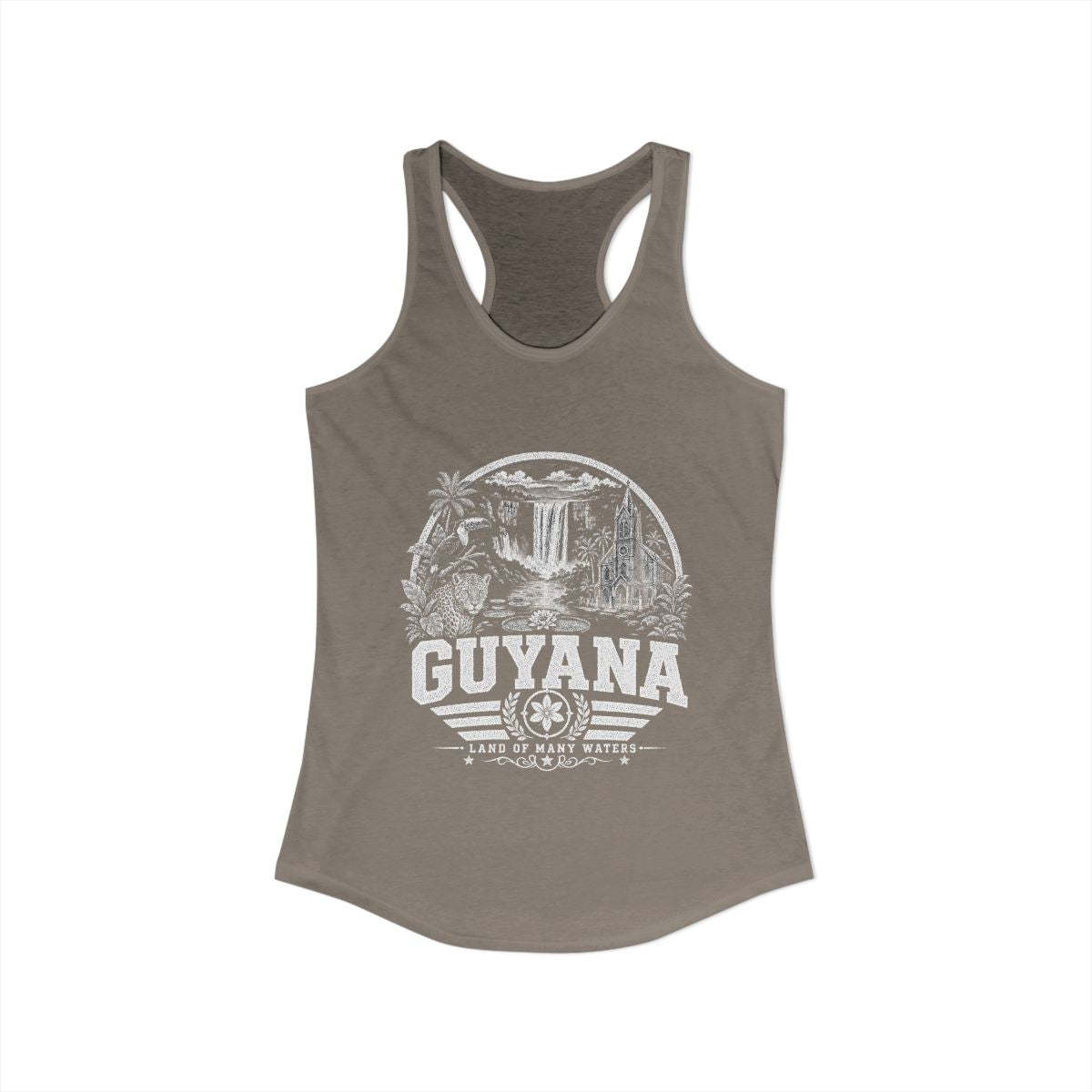 Guyana Women's Tank Top — Solid Warm Gray (front)