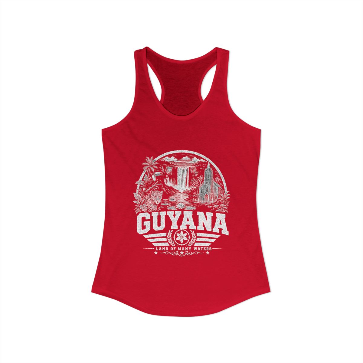 Guyana Women's Tank Top — Solid Red (front)