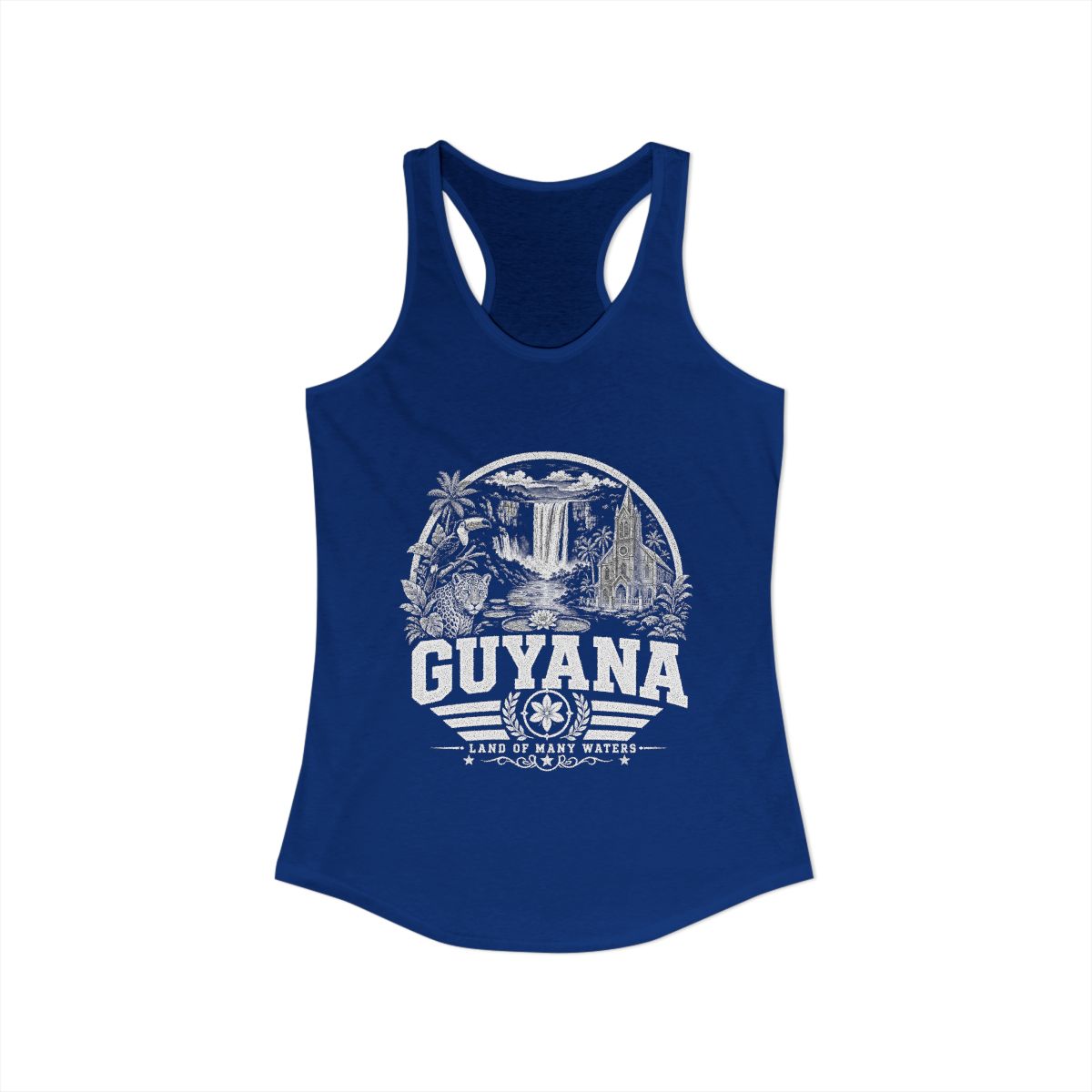 Guyana Women's Tank Top — Solid Royal (front)