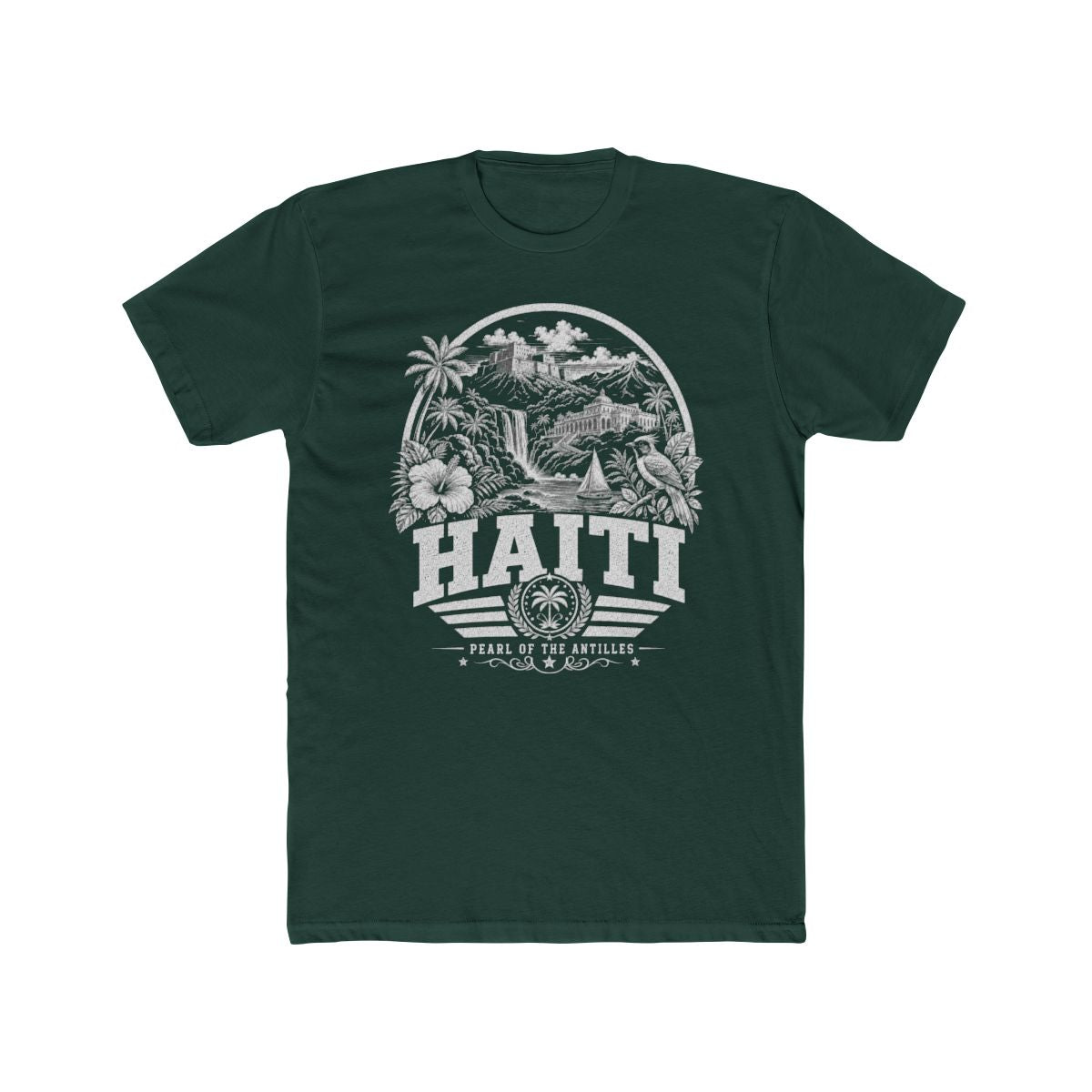 Haiti Men's Tee — Solid Forest Green
