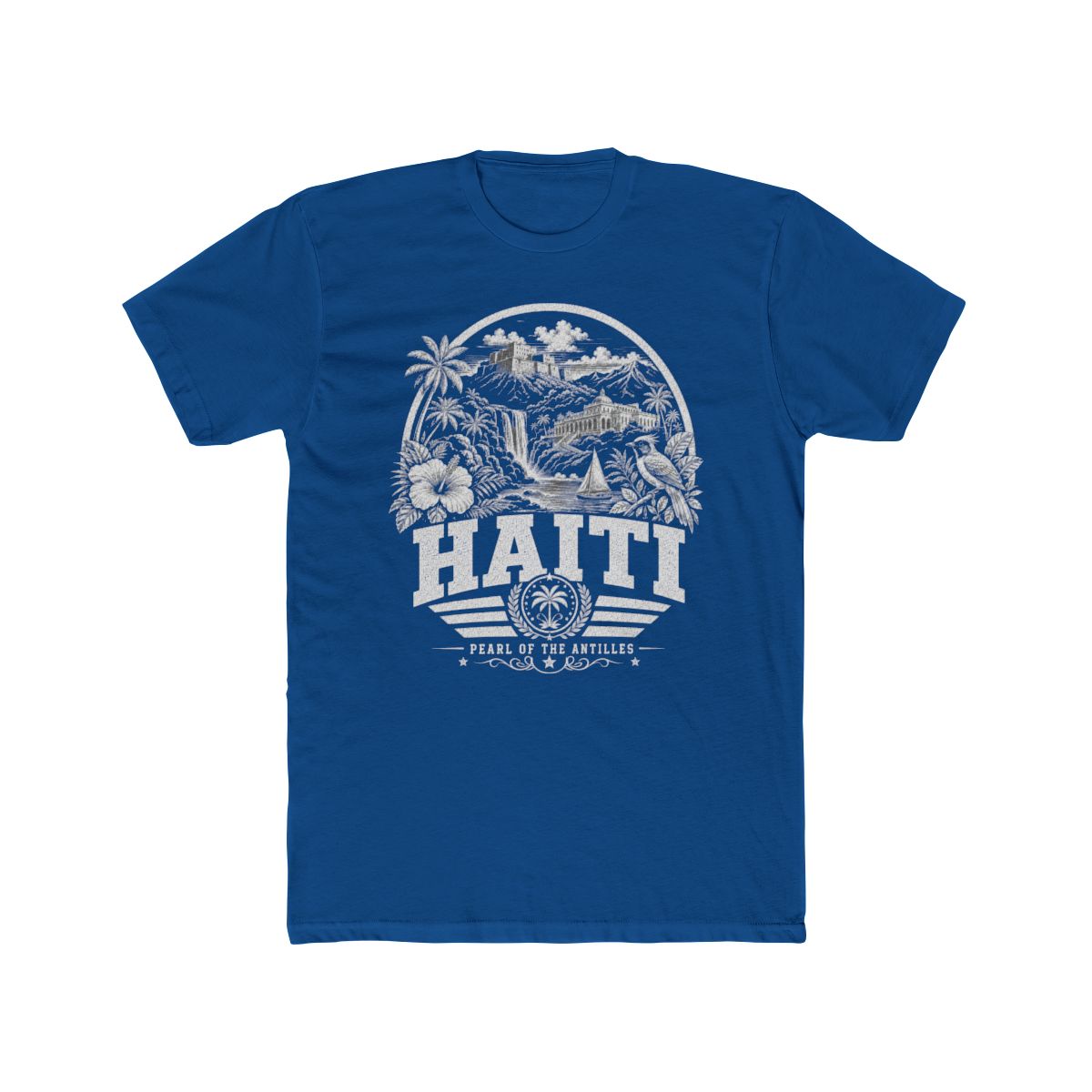 Haiti Men's Tee — Solid Cool Blue