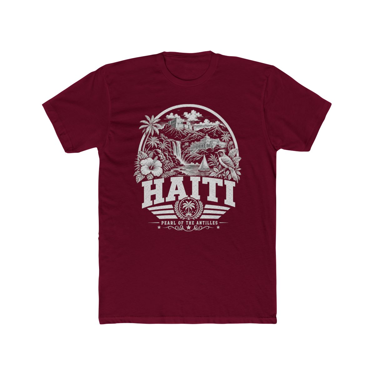 Haiti Men's Tee — Solid Cardinal Red