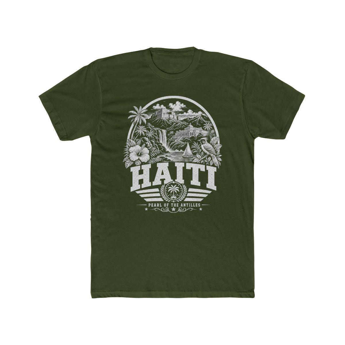 Haiti Men's Tee — Solid Military Green