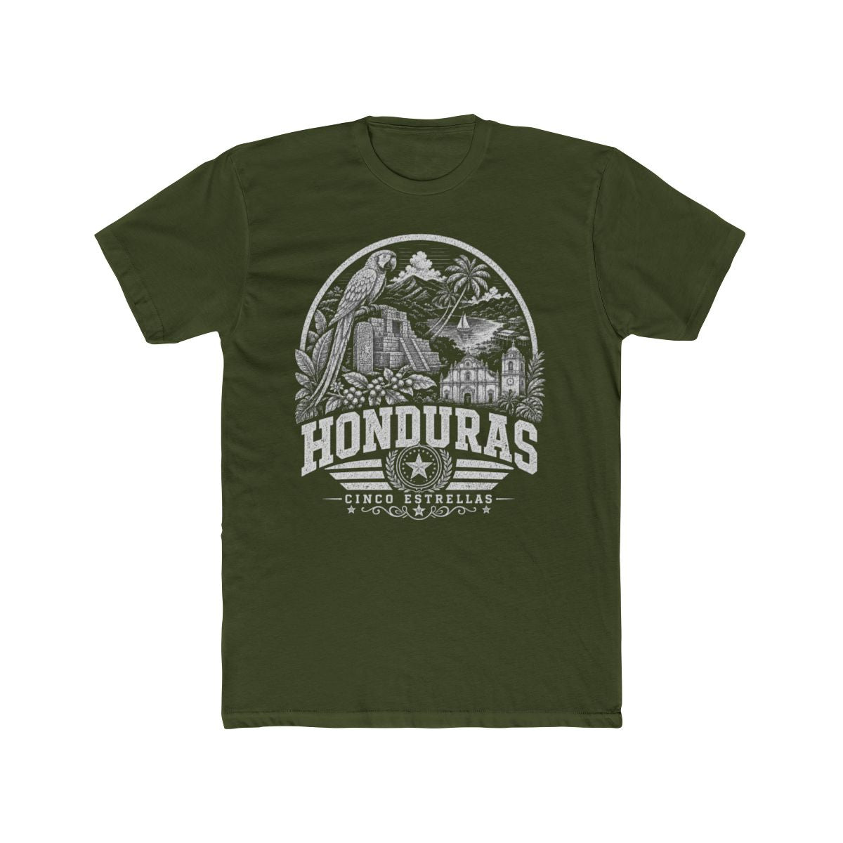 Honduras Men's Tee — Solid Military Green
