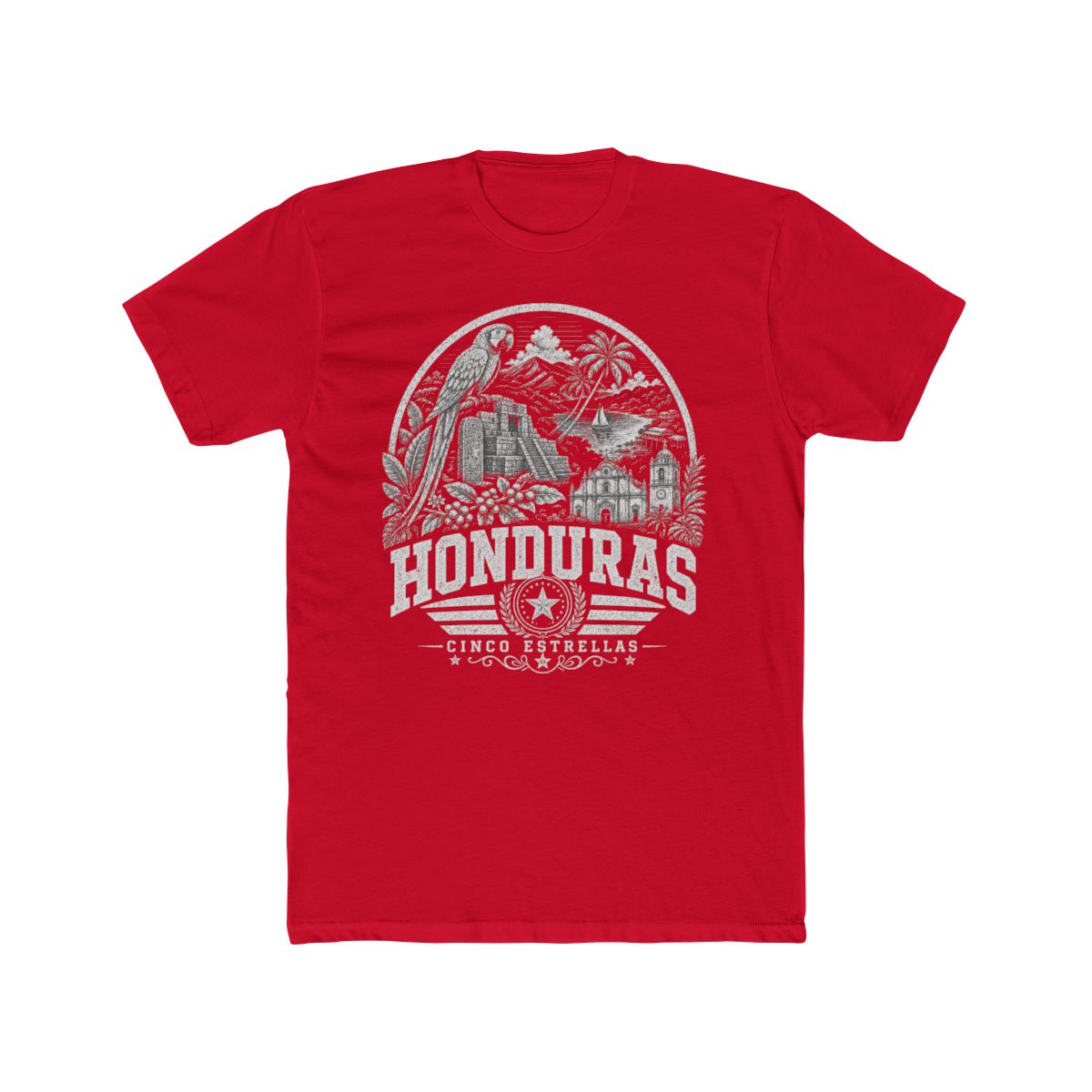 Honduras Men's Tee — Solid Red