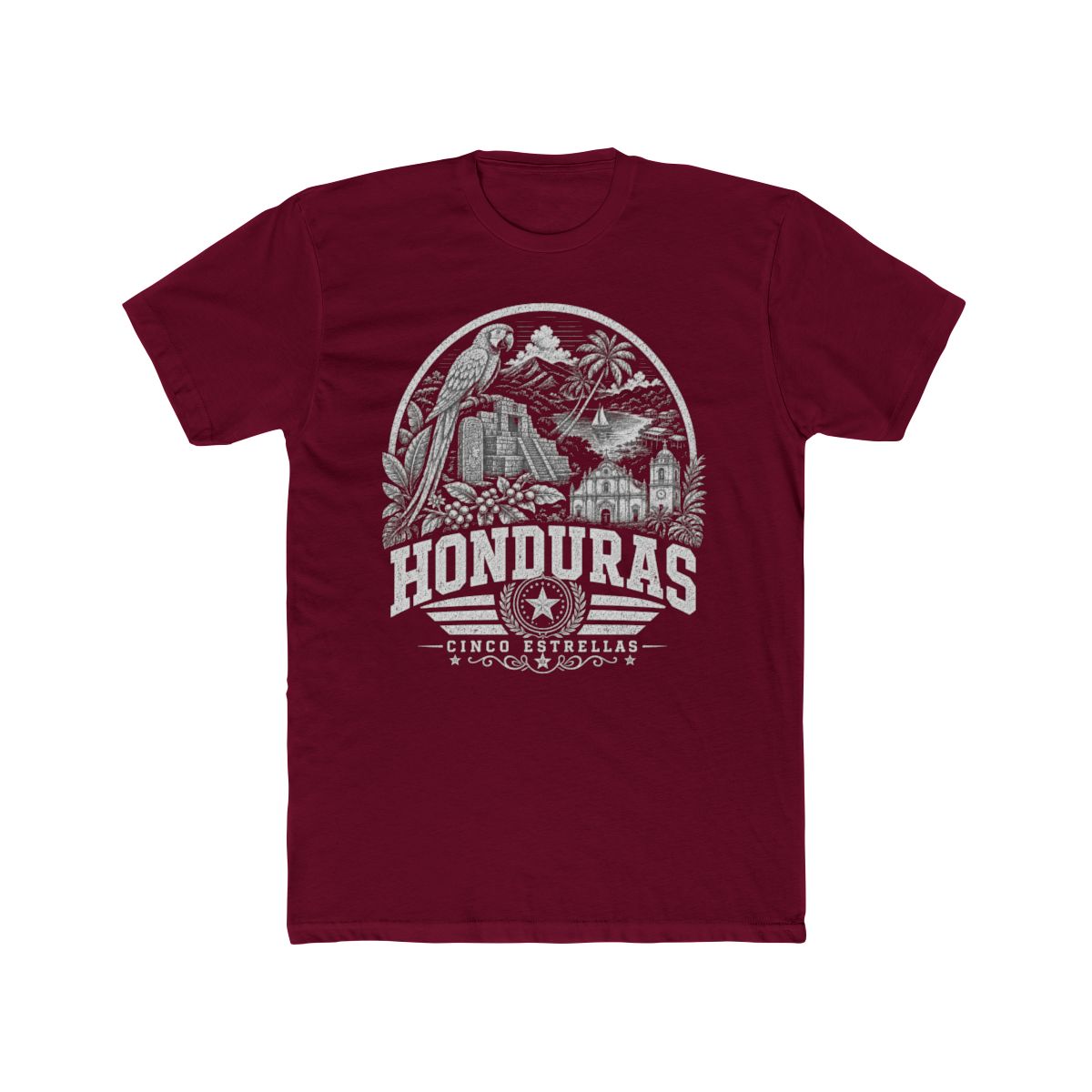 Honduras Men's Tee — Solid Cardinal Red