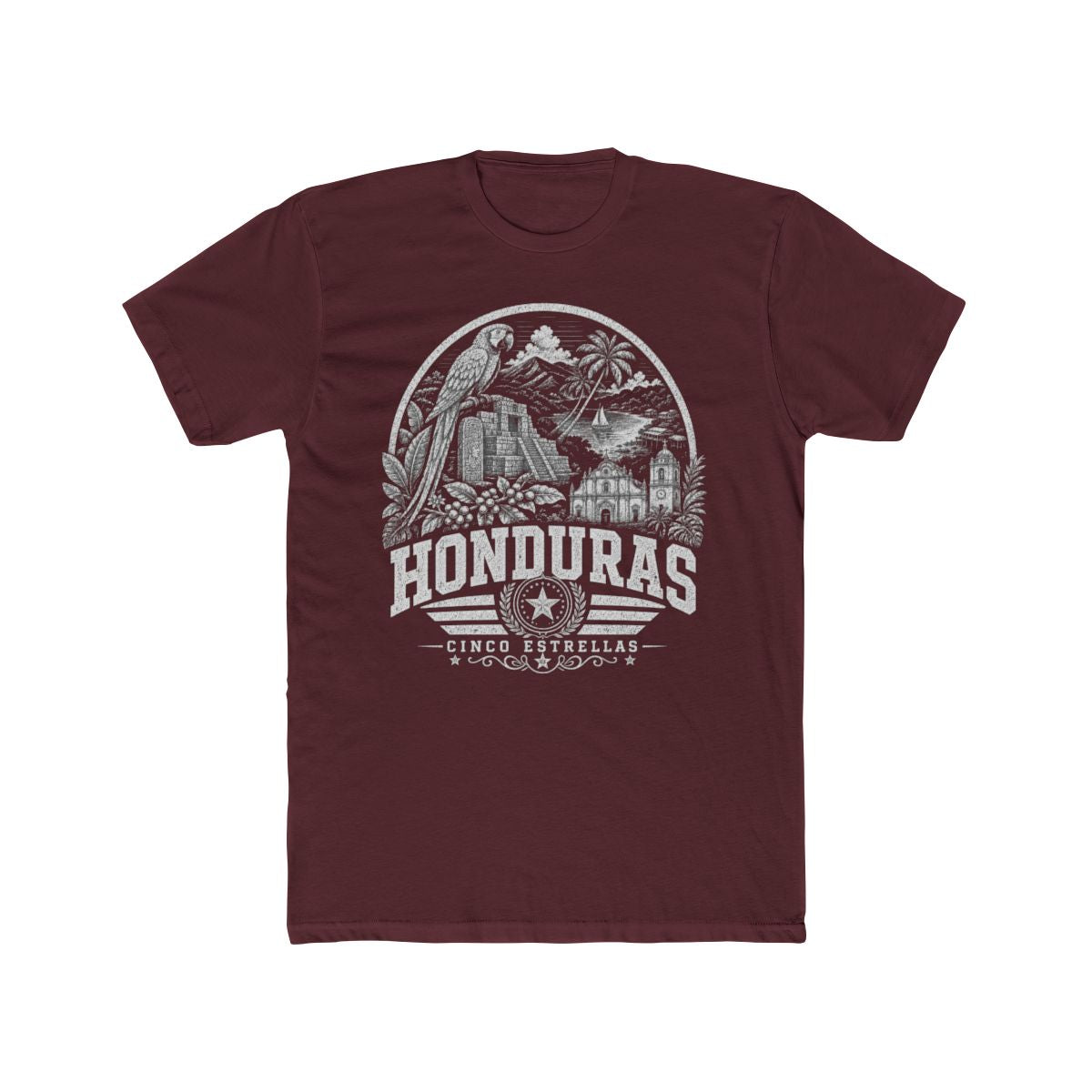 Honduras Men's Tee — Solid Maroon