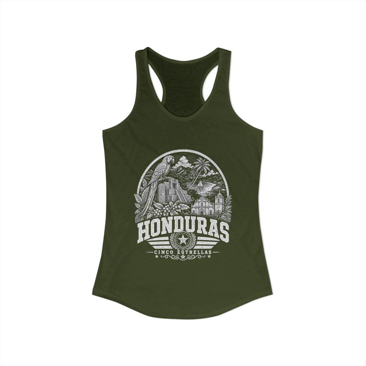 Honduras Women's Tank Top — Solid Military Green (front)