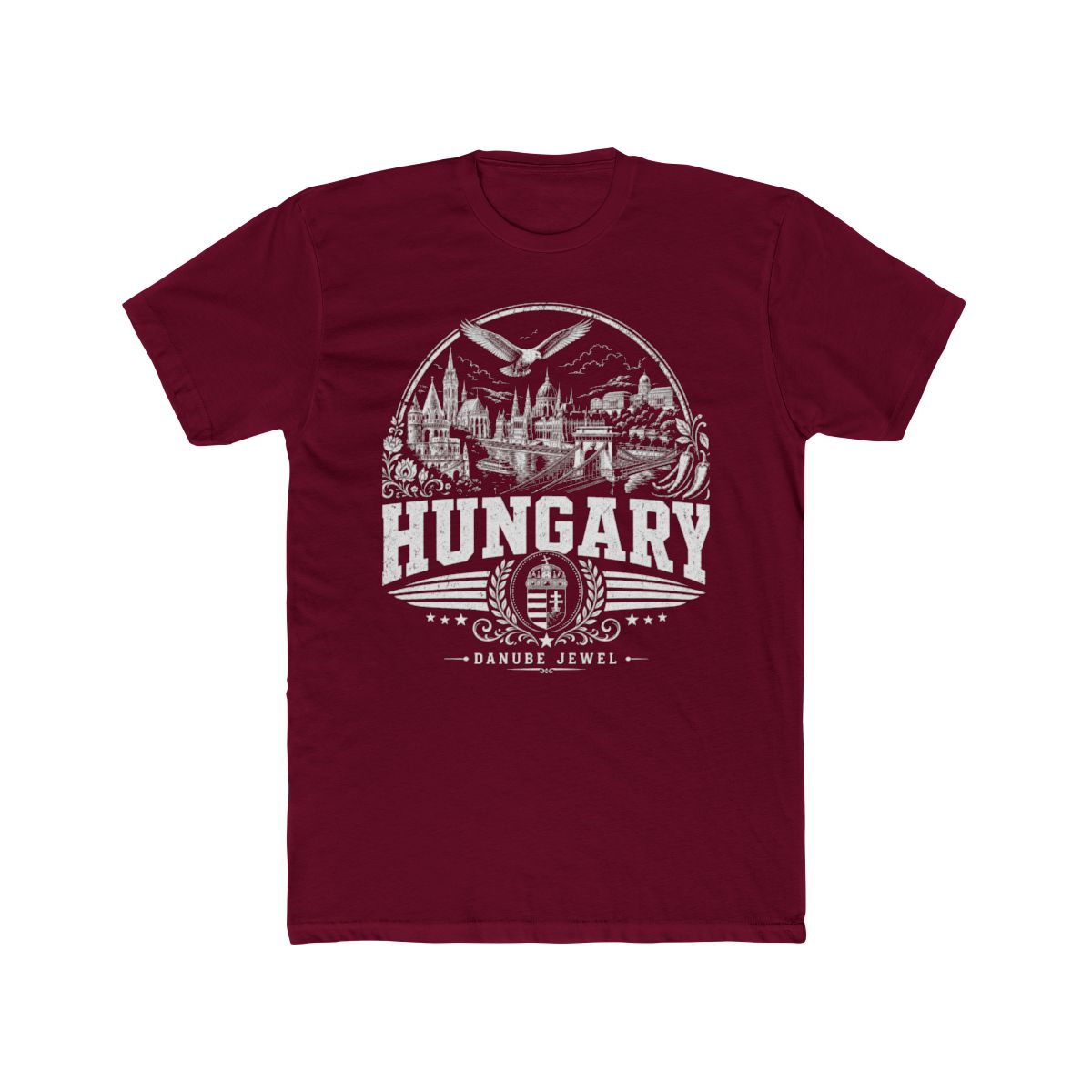 Hungary Men's Tee — Solid Cardinal Red