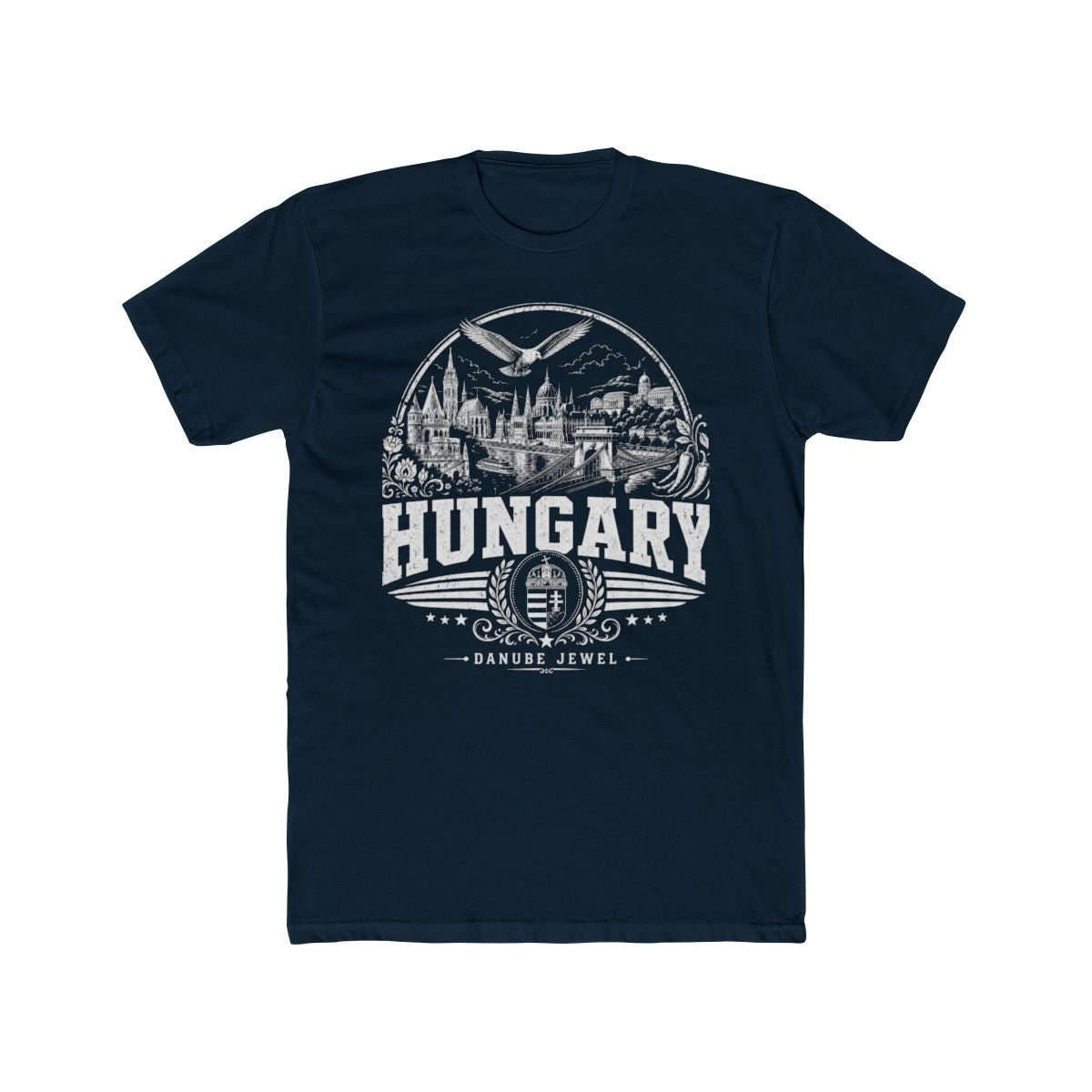 Hungary Men's Tee — Solid Midnight Navy