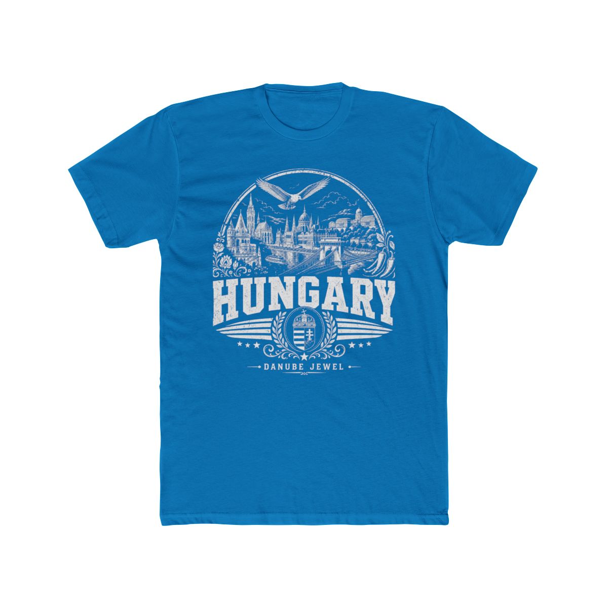 Hungary Men's Tee — Solid Turquoise