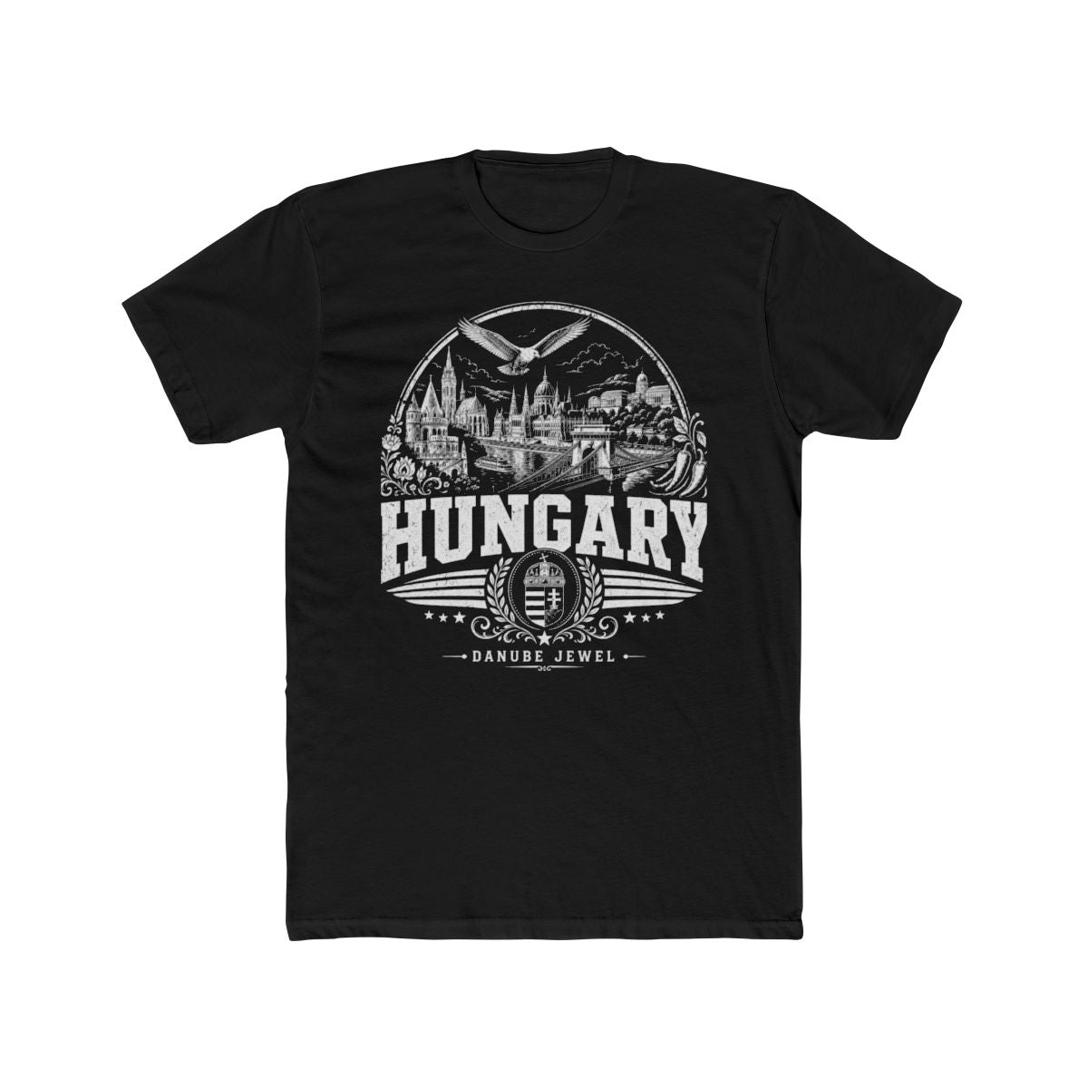 Hungary Men's Tee — Solid Black