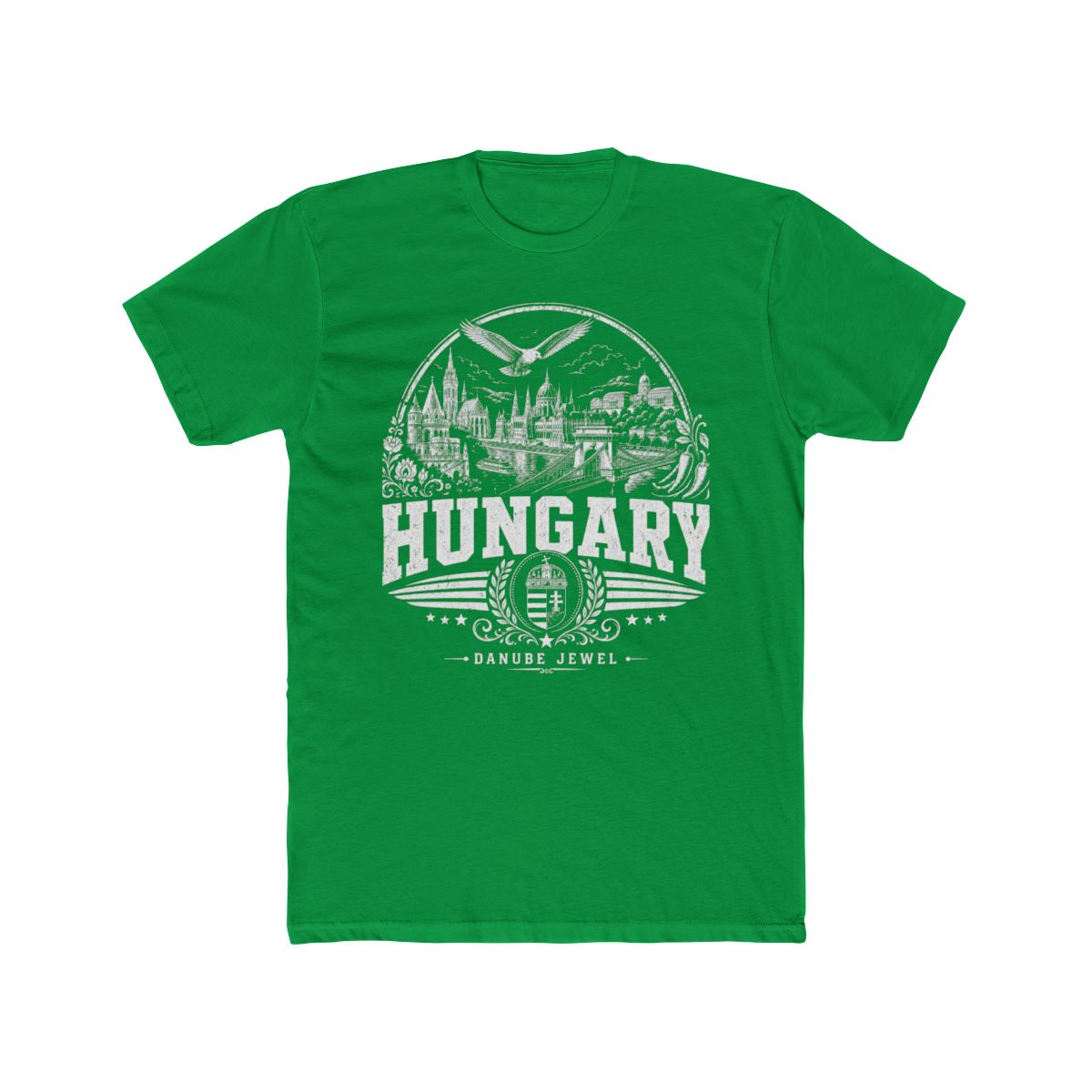 Hungary Men's Tee — Solid Kelly Green