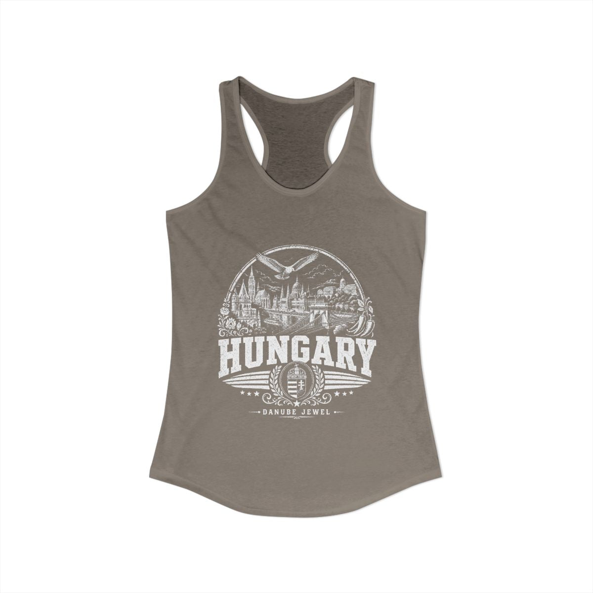 Hungary Women's Tank Top — Solid Warm Gray (front)