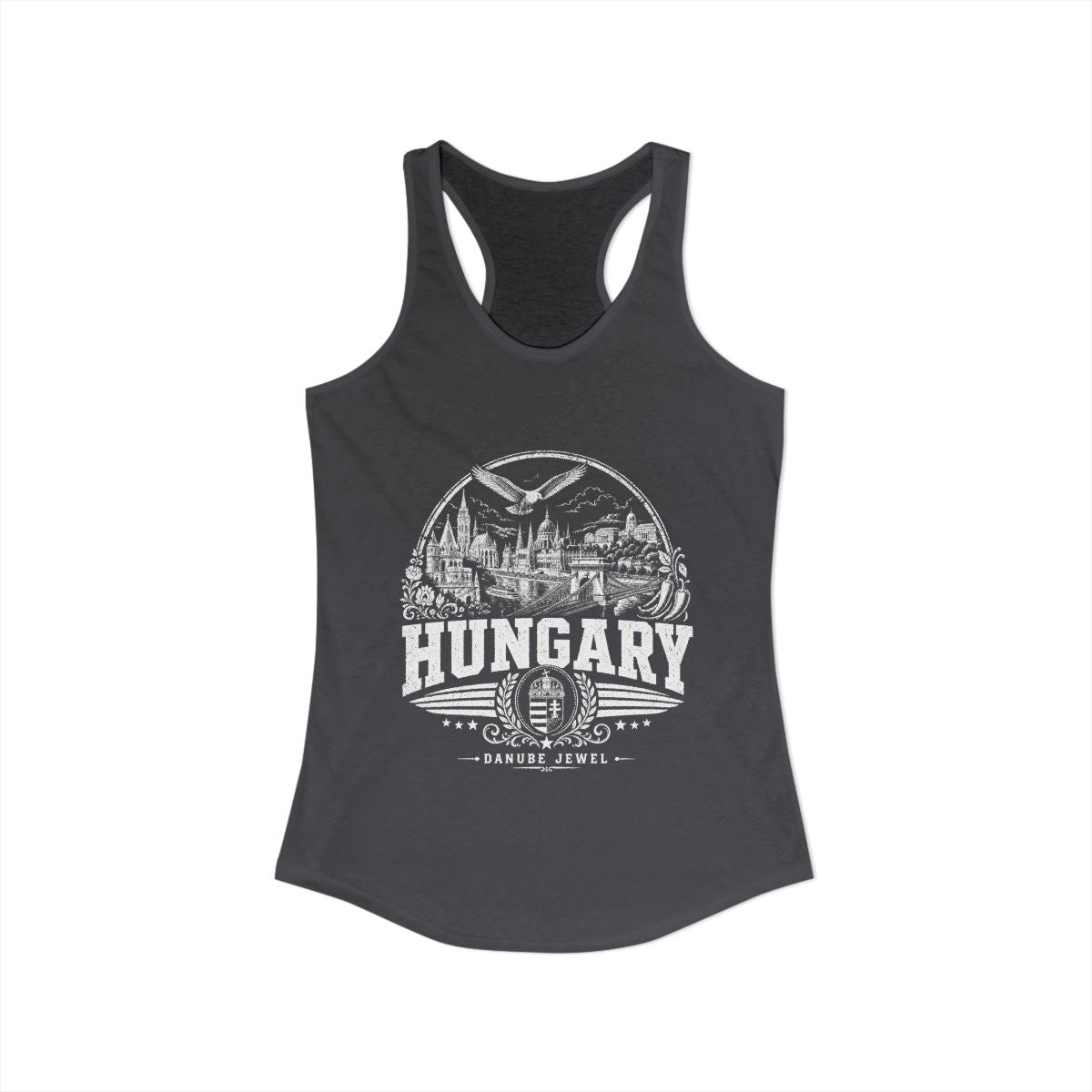 Hungary Women's Tank Top — Solid Dark Gray (front)