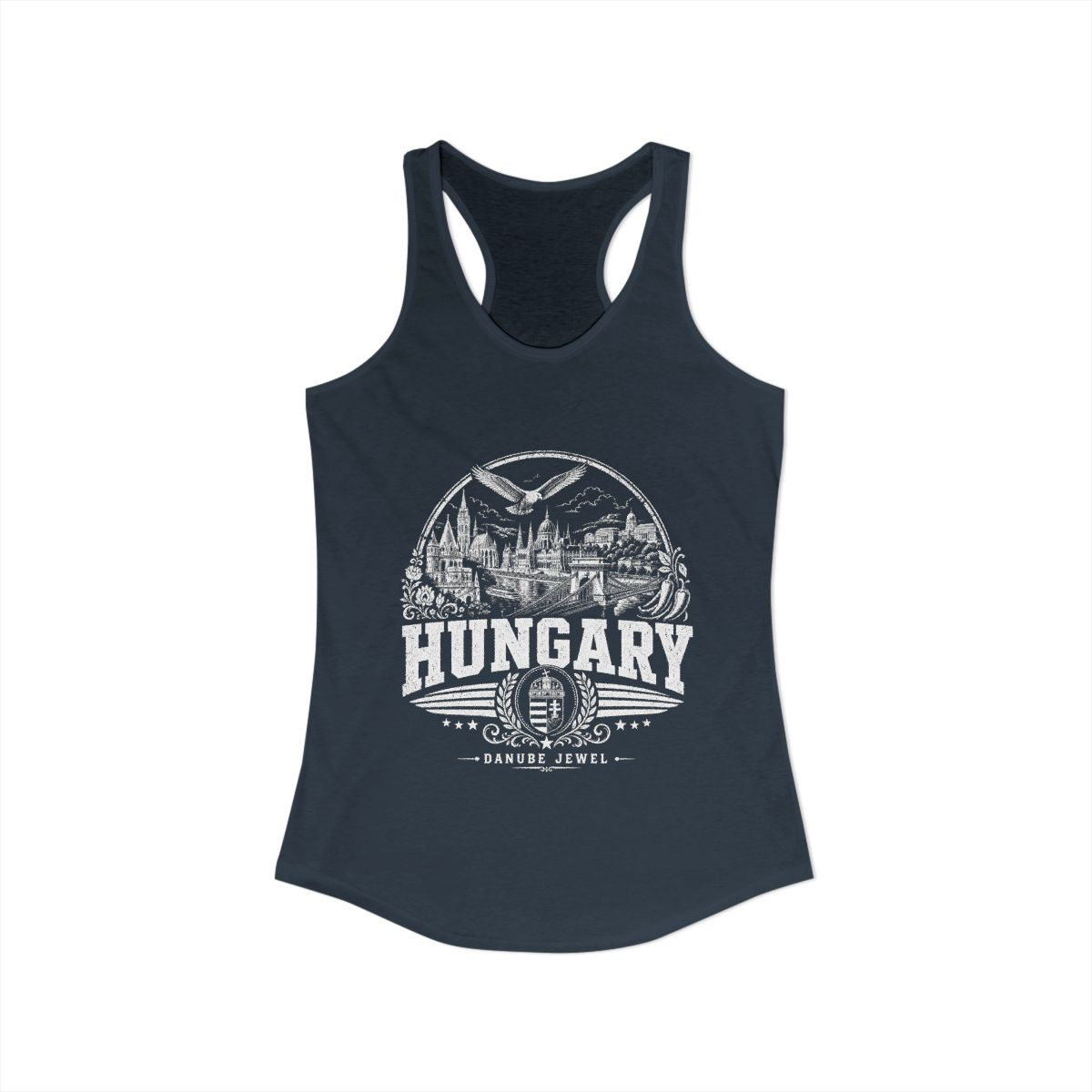 Hungary Women's Tank Top — Solid Indigo (front)