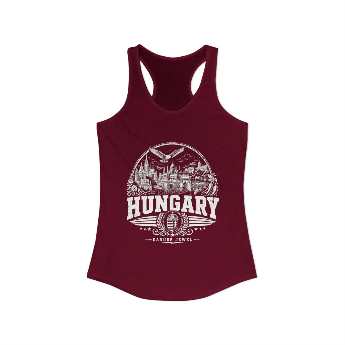 Hungary Women's Tank Top — Solid Cardinal Red (front)