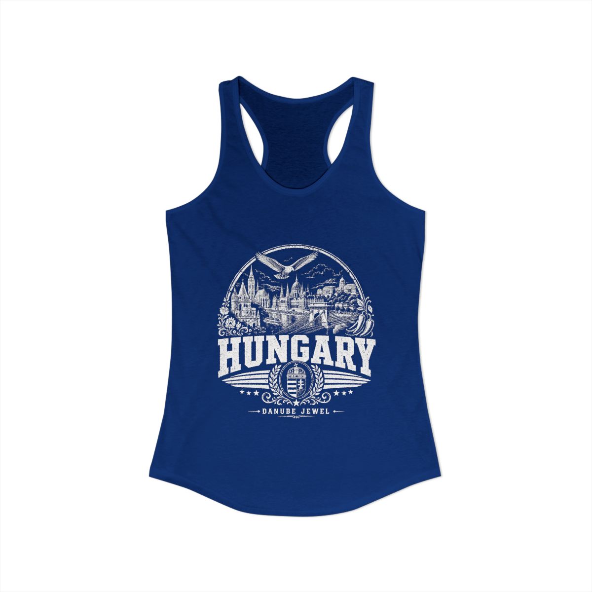 Hungary Women's Tank Top — Solid Royal (front)