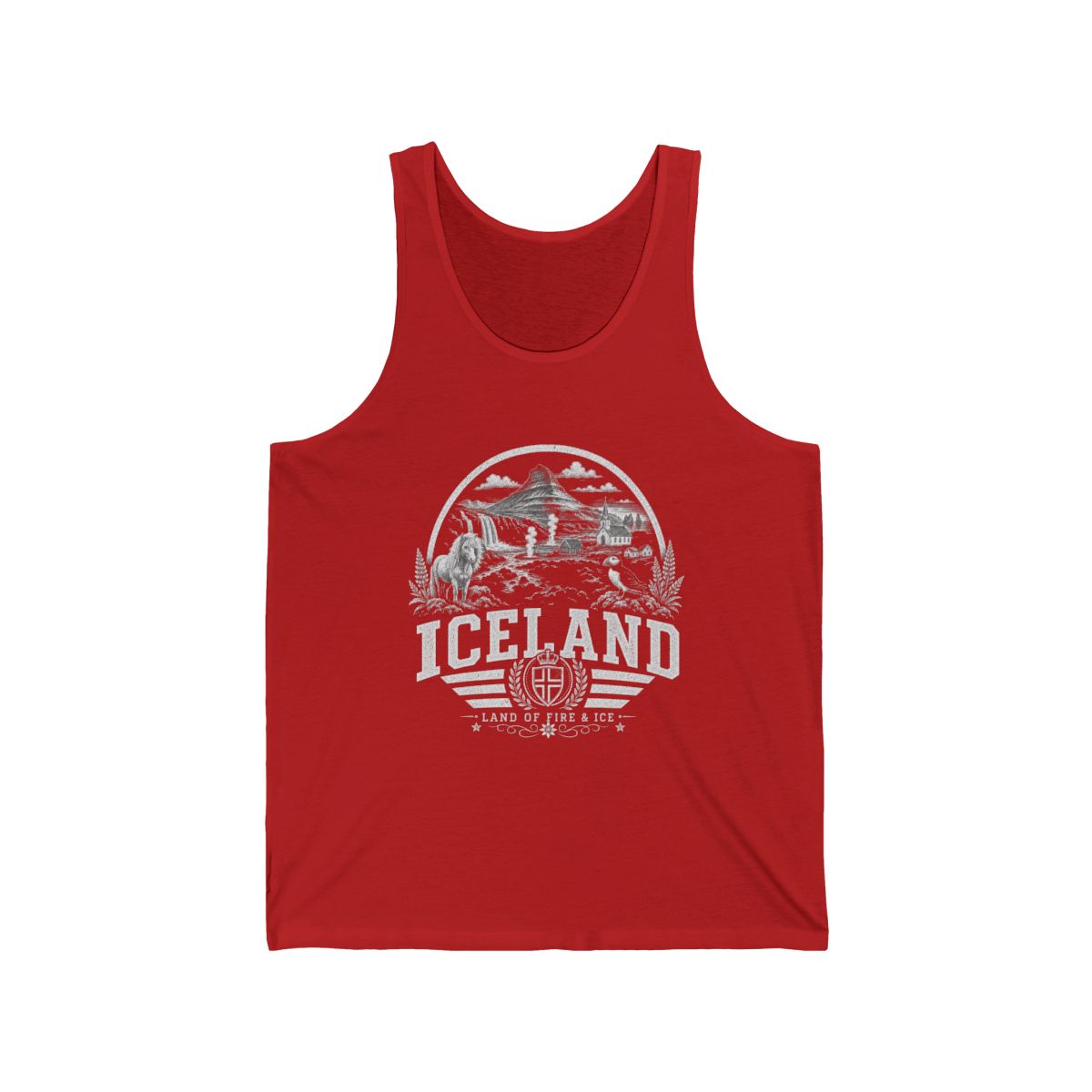 Iceland Men's Tank Top — Red (front)