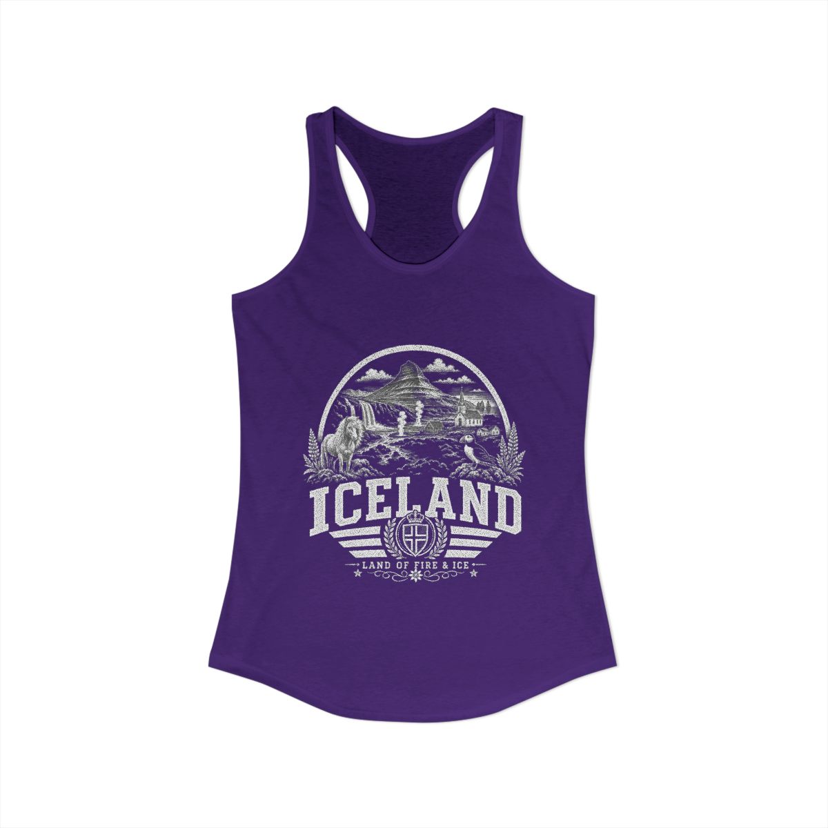 Iceland Women's Tank Top — Solid Purple Rush (front)