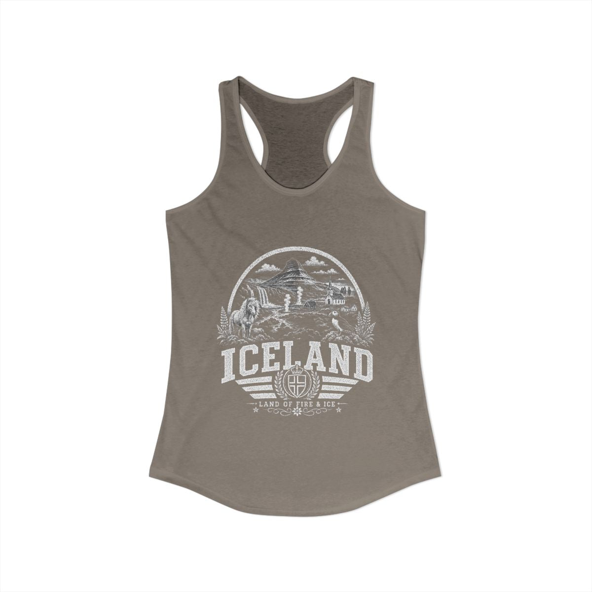 Iceland Women's Tank Top — Solid Warm Gray (front)