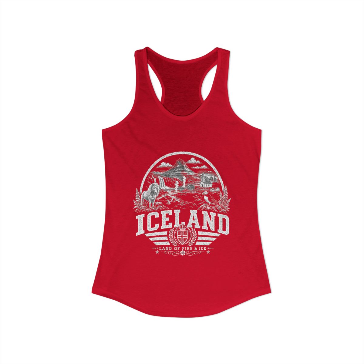Iceland Women's Tank Top — Solid Red (front)
