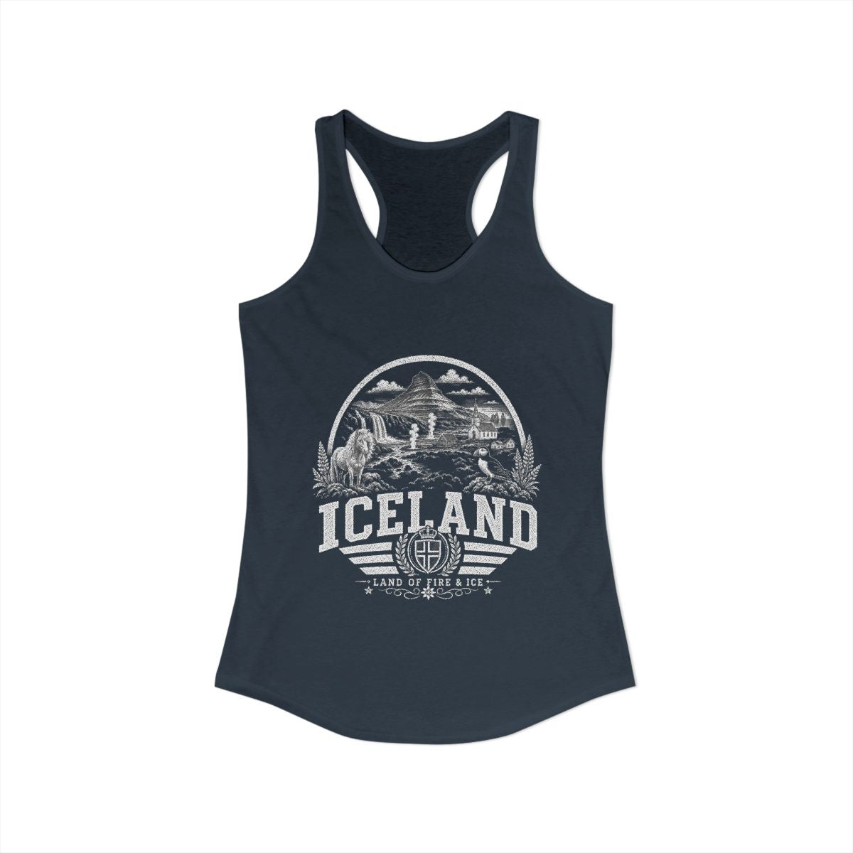 Iceland Women's Tank Top — Solid Indigo (front)