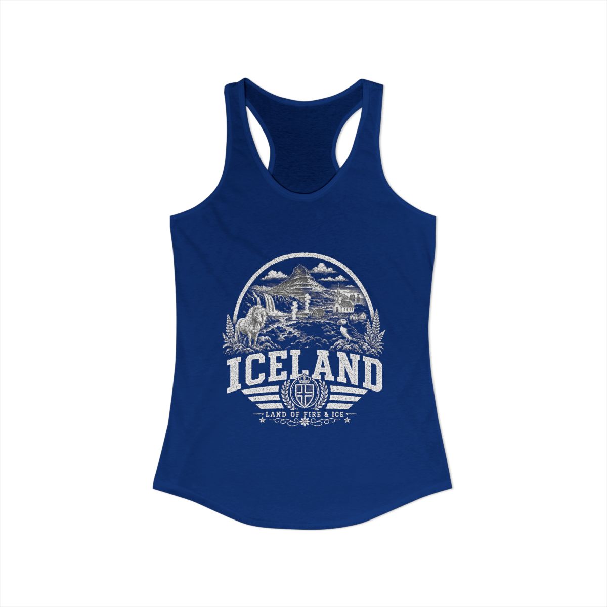 Iceland Women's Tank Top — Solid Royal (front)