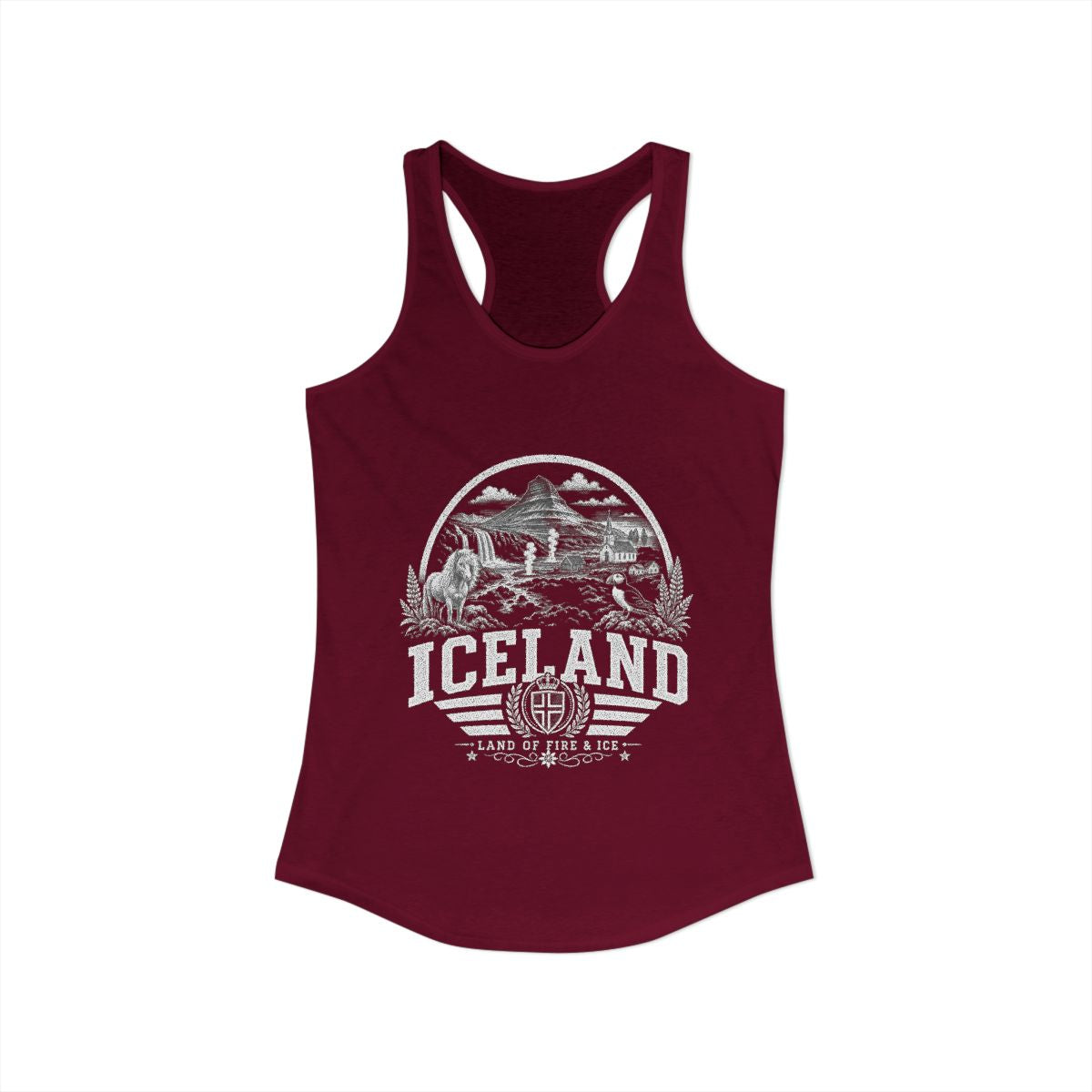 Iceland Women's Tank Top — Solid Cardinal Red (front)