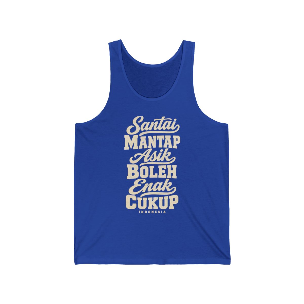 Indonesia local slang men's tank top — typographic sayings design | Nameshi Destinations (view 13)