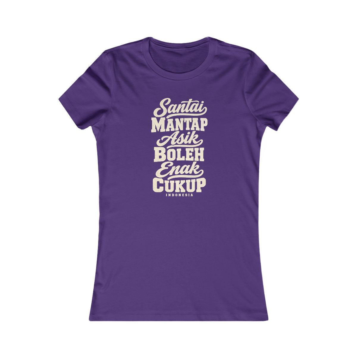 Indonesia local slang women's tee — typographic sayings design | Nameshi Destinations (view 6)