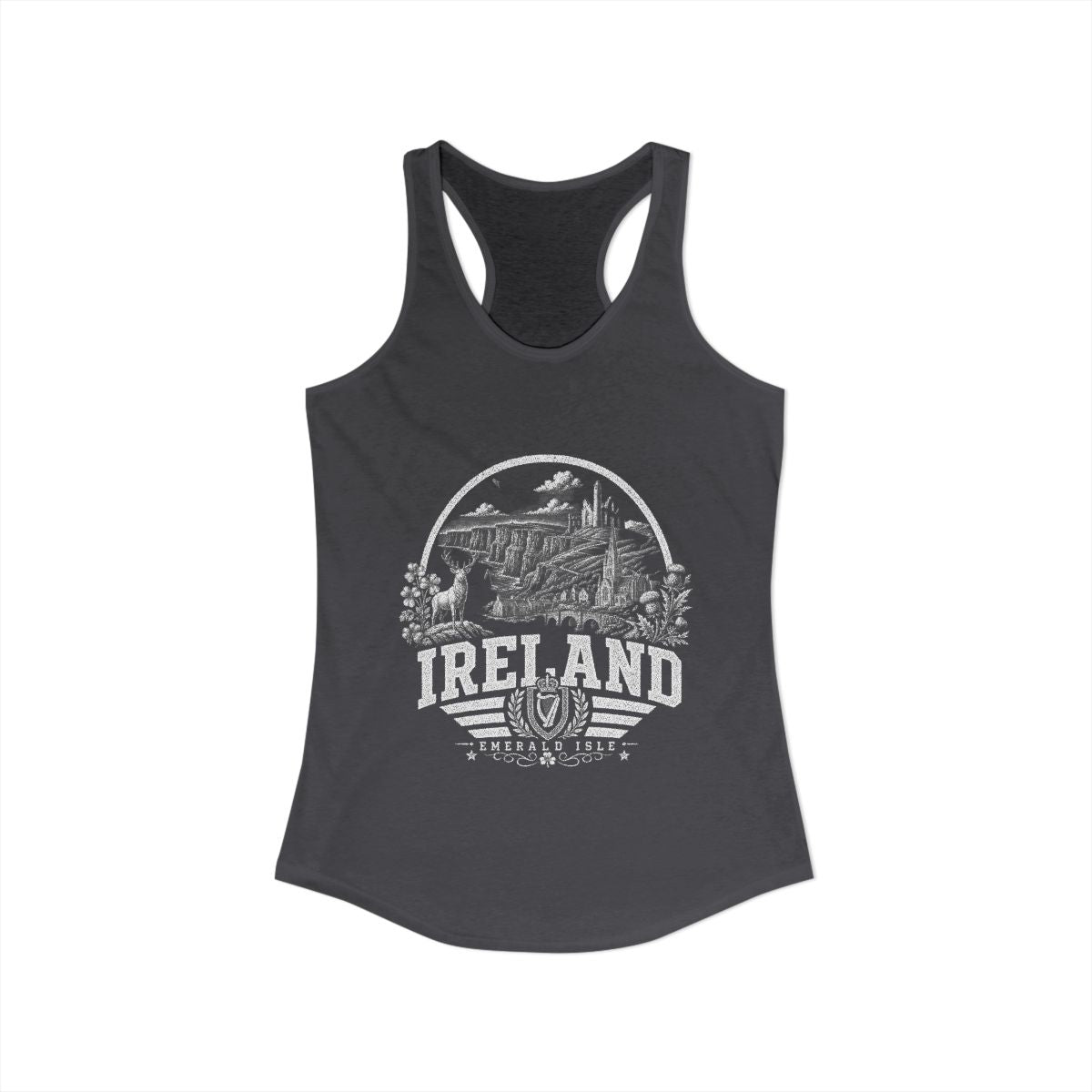 Ireland Women's Tank Top — Solid Dark Gray (front)