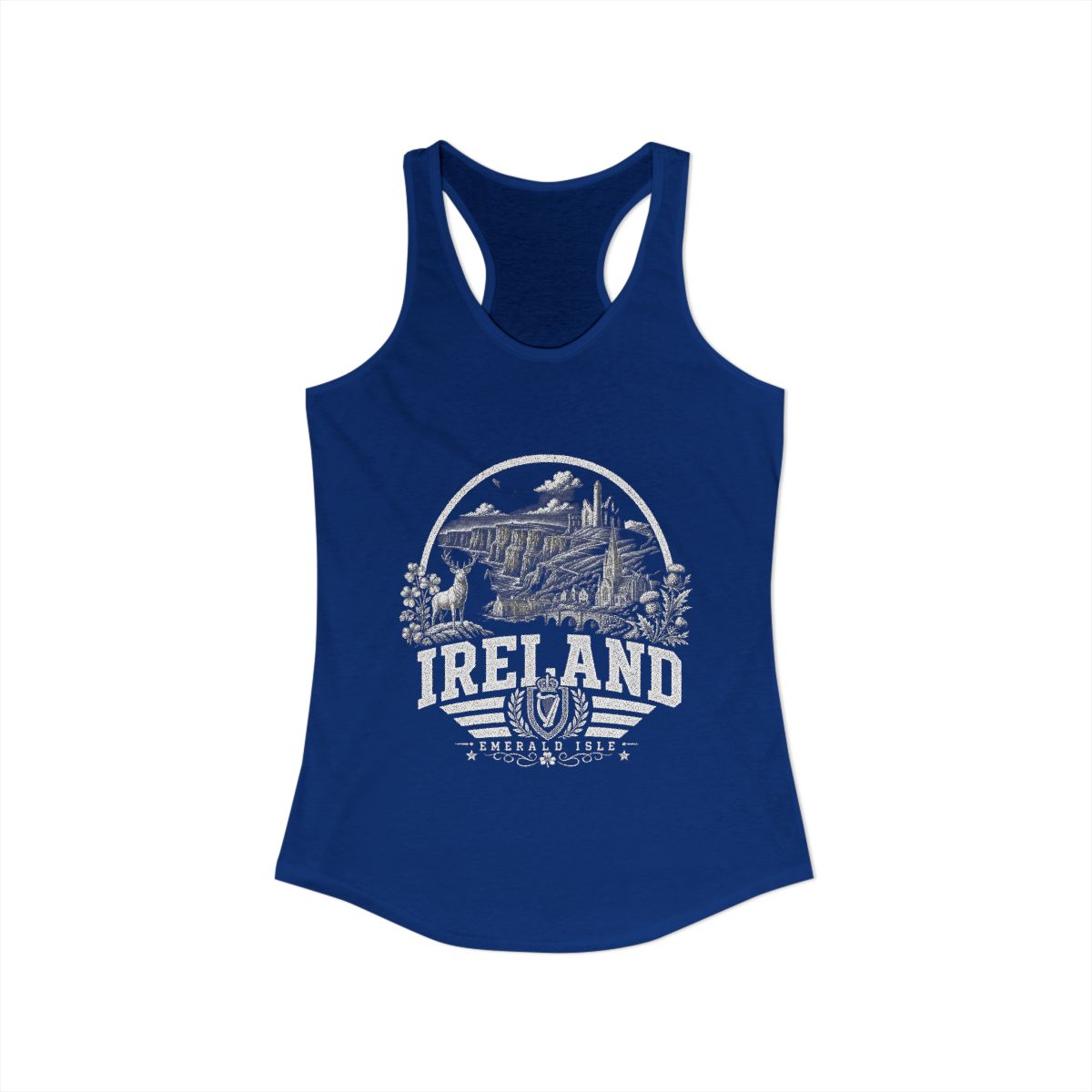 Ireland Women's Tank Top — Solid Royal (front)