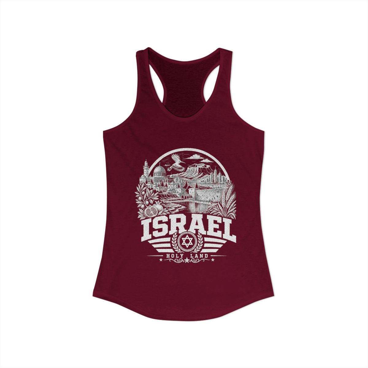 Israel Women's Tank Top — Solid Cardinal Red