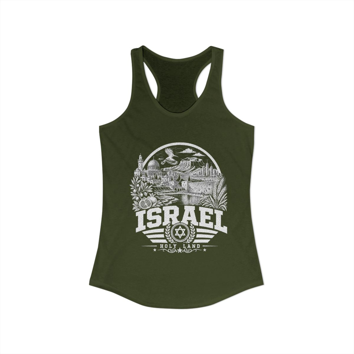 Israel Women's Tank Top — Solid Military Green