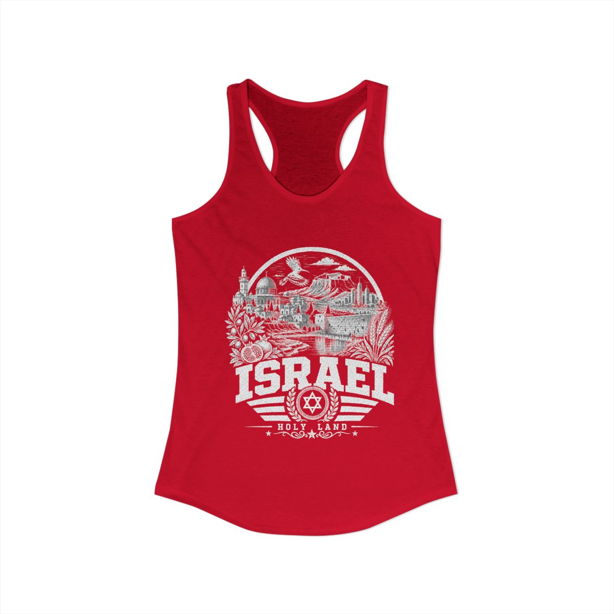 Israel Women's Tank Top — Solid Red