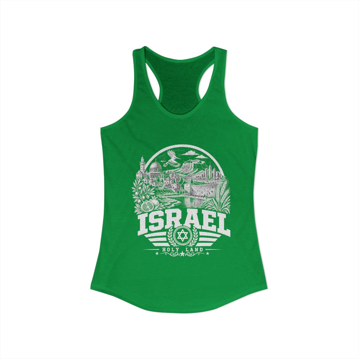 Israel Women's Tank Top — Solid Kelly Green