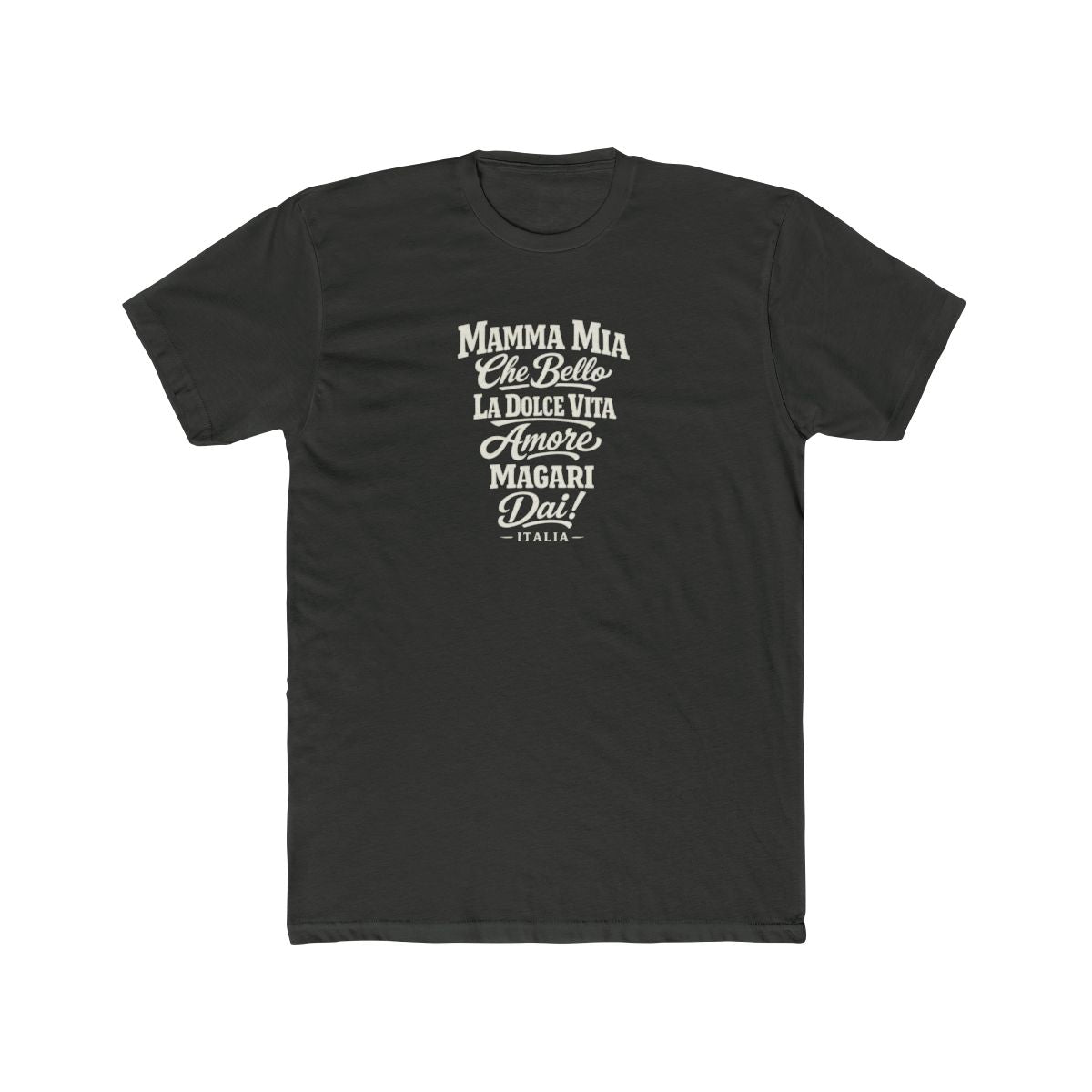 Italy local slang men's tee — typographic sayings design | Nameshi Destinations (view 5)