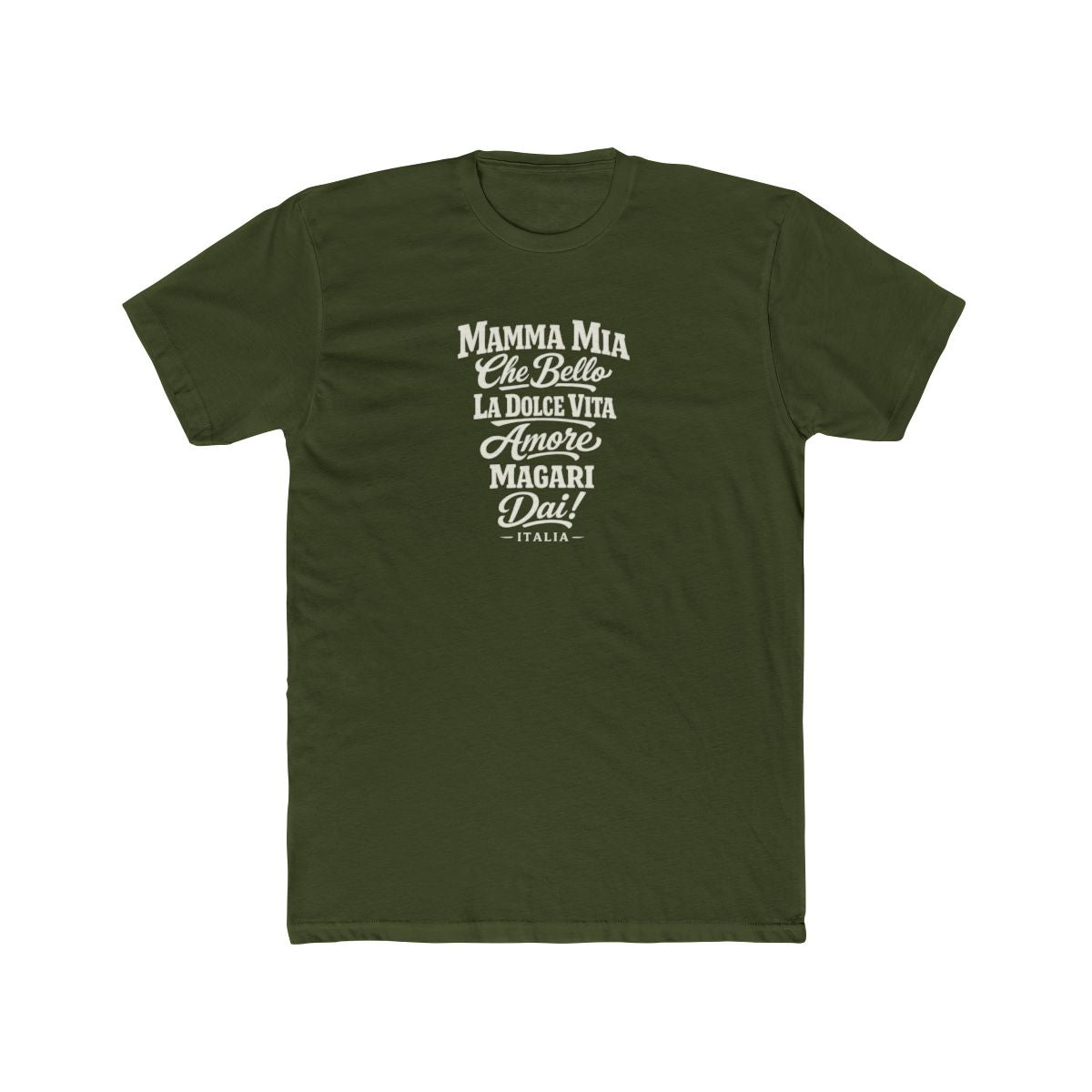 Italy local slang men's tee — typographic sayings design | Nameshi Destinations (view 4)