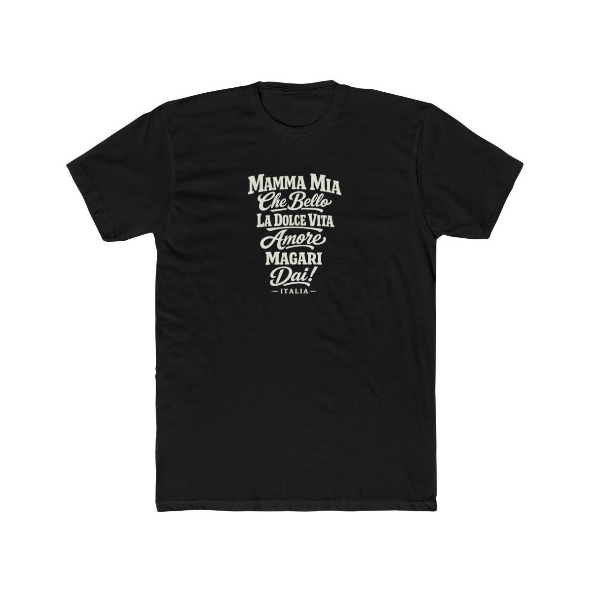 Italy local slang men's tee — typographic sayings design | Nameshi Destinations (view 2)