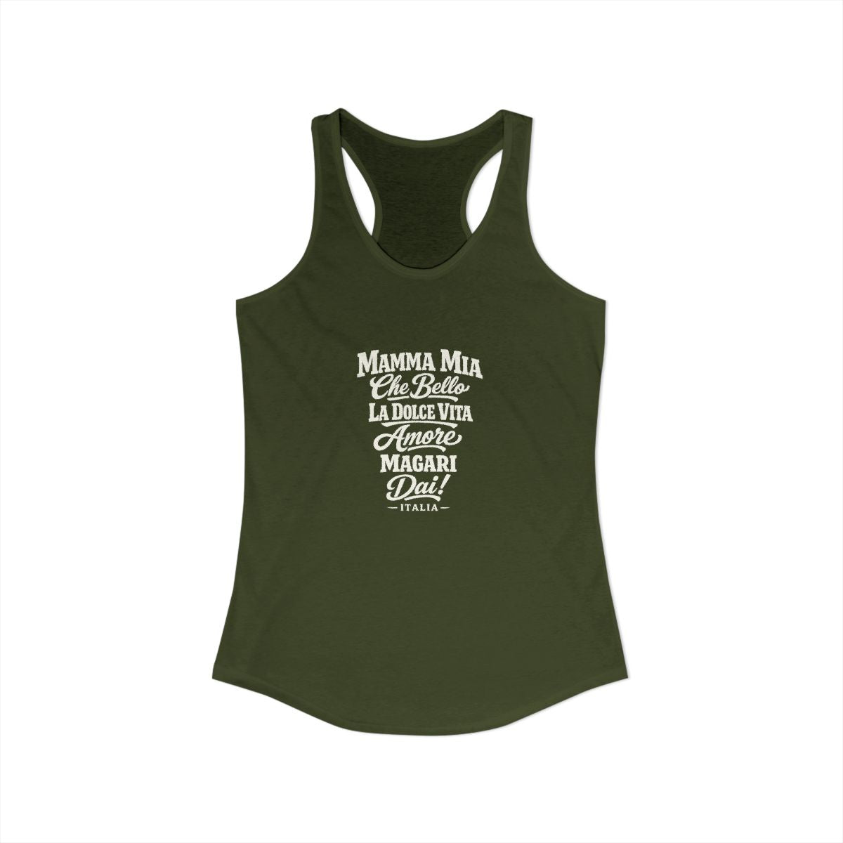 Italy local slang women's tank top — typographic sayings design | Nameshi Destinations (view 11)