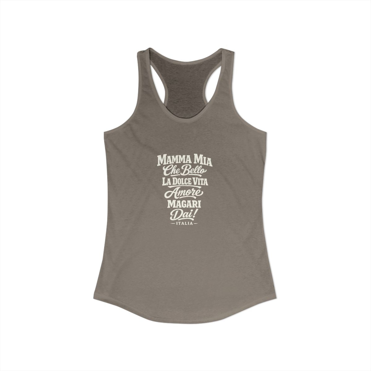 Italy local slang women's tank top — typographic sayings design | Nameshi Destinations (view 23)