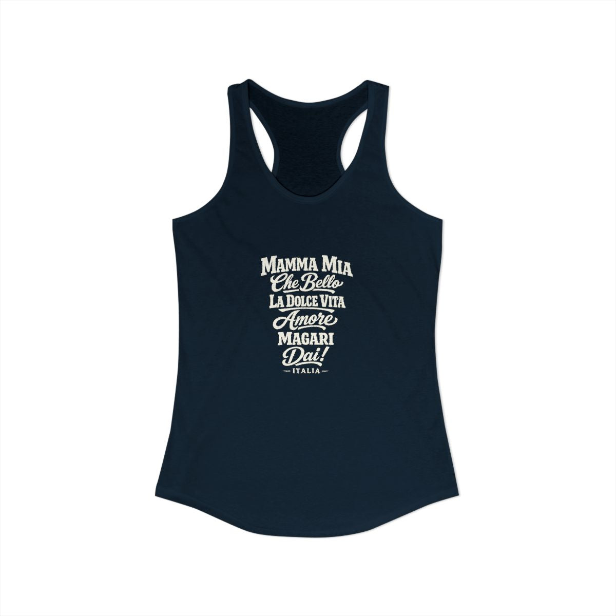 Italy local slang women's tank top — typographic sayings design | Nameshi Destinations (view 9)