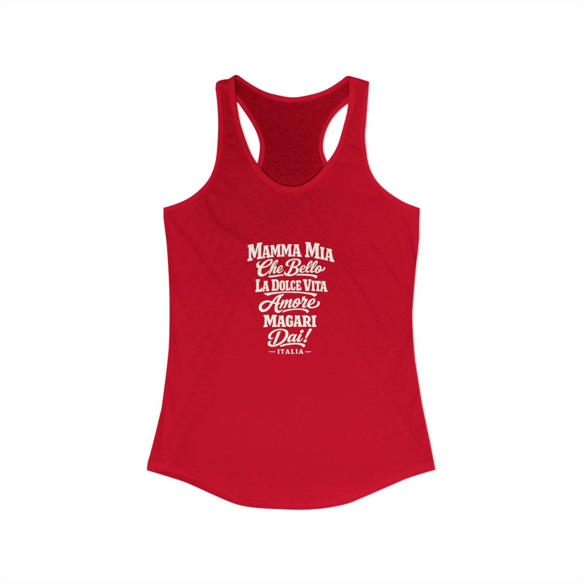 Italy local slang women's tank top — typographic sayings design | Nameshi Destinations (view 17)