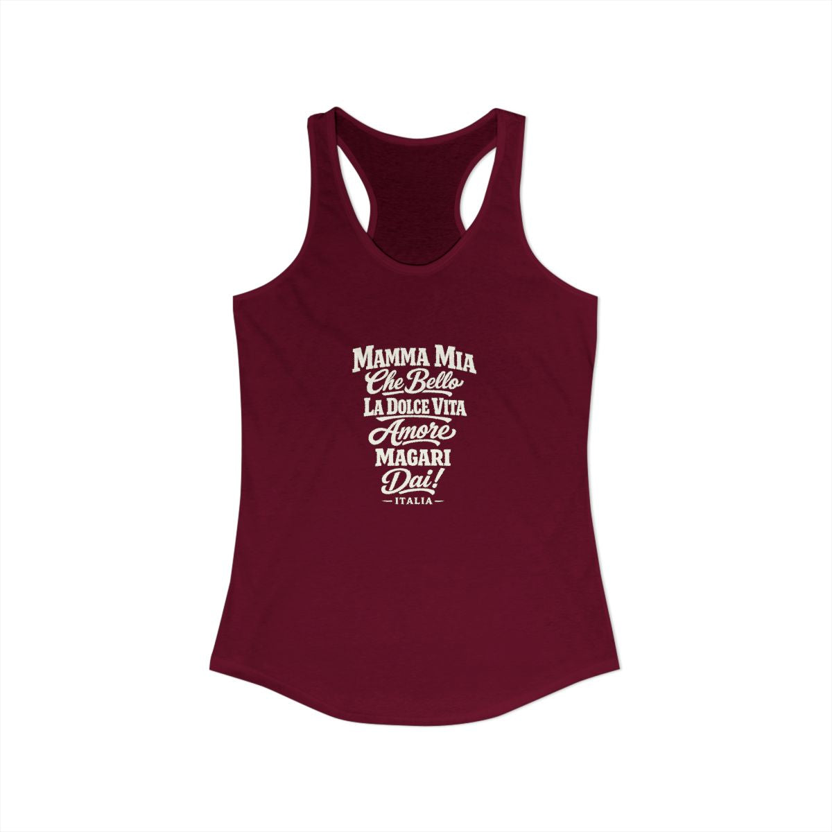 Italy local slang women's tank top — typographic sayings design | Nameshi Destinations (view 27)