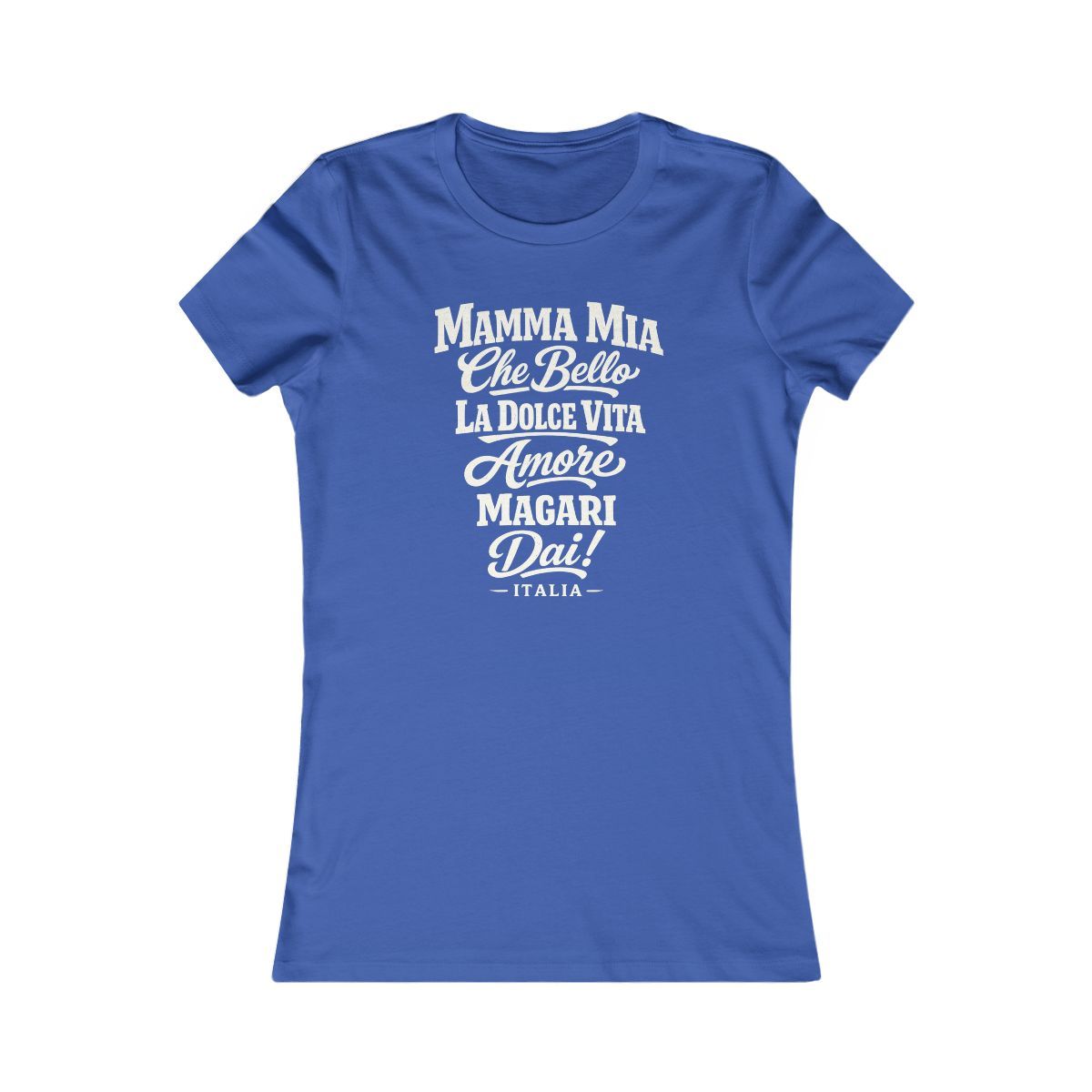 Italy local slang women's tee — typographic sayings design | Nameshi Destinations (view 3)